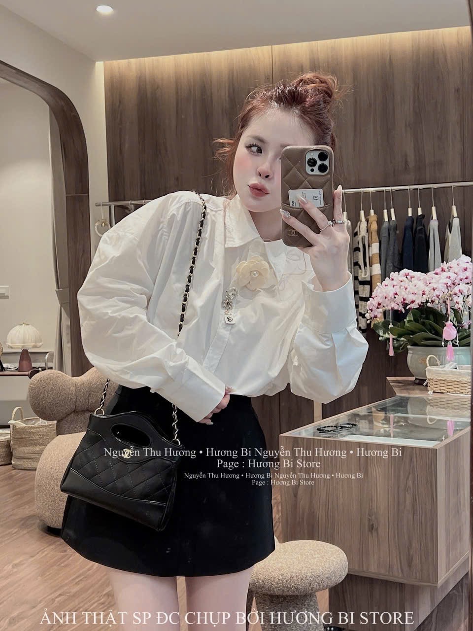 ÁO SƠ MI THÔ TRẮNG DT TAG HOA