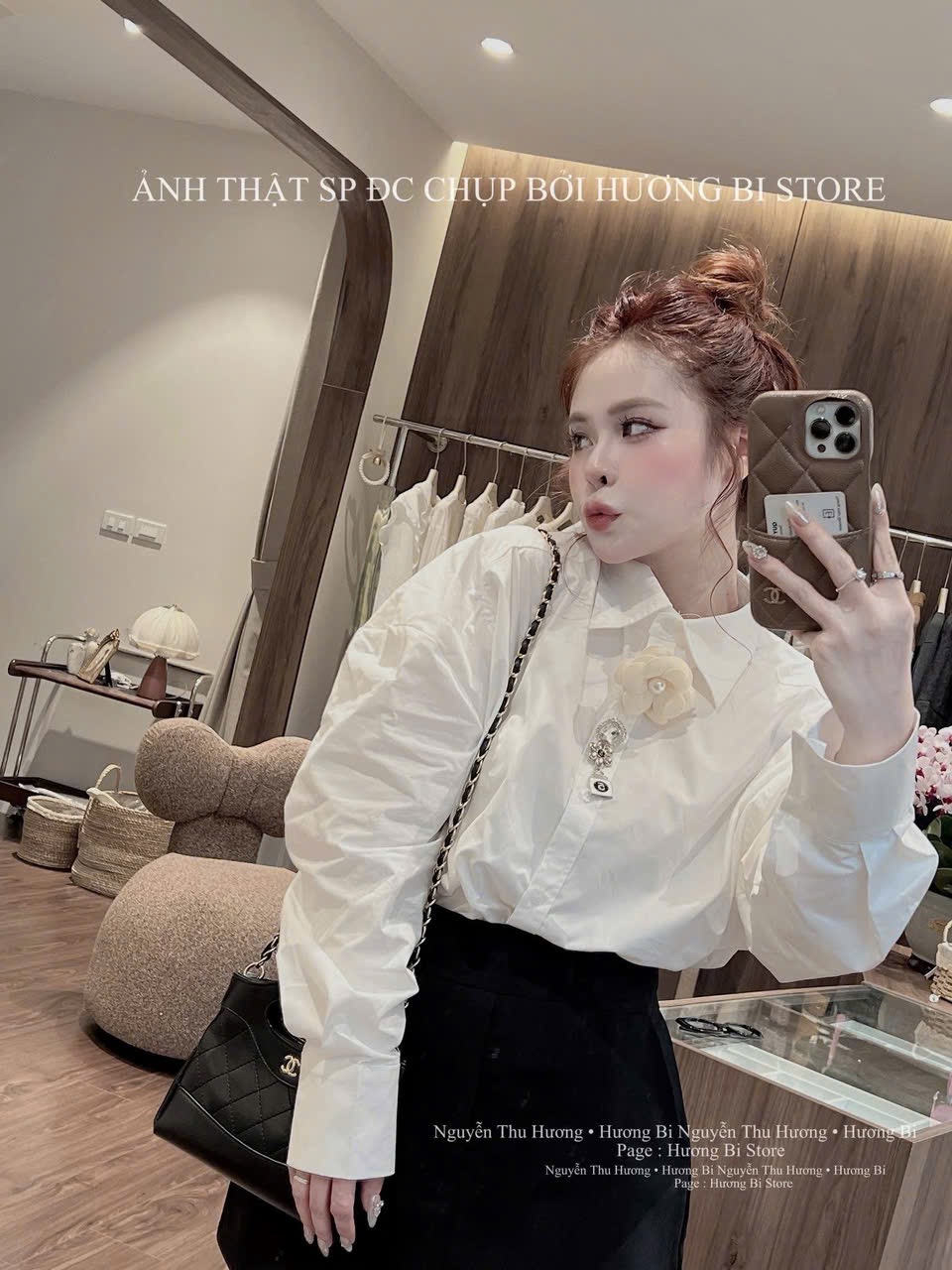 ÁO SƠ MI THÔ TRẮNG DT TAG HOA