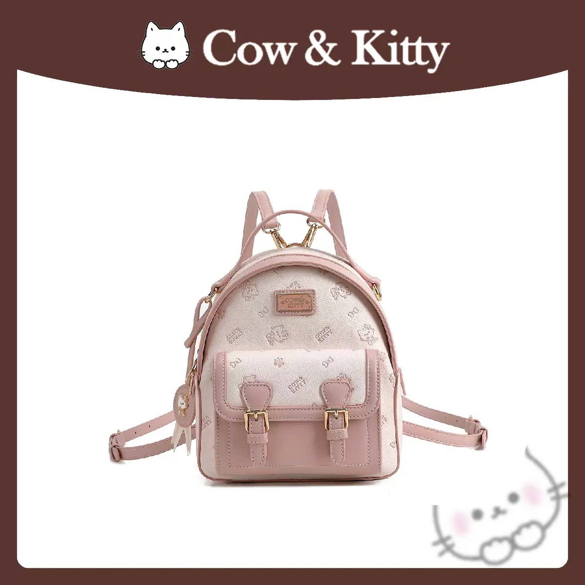 BALO KITTY 2 MÀU XANH HỒNG M817