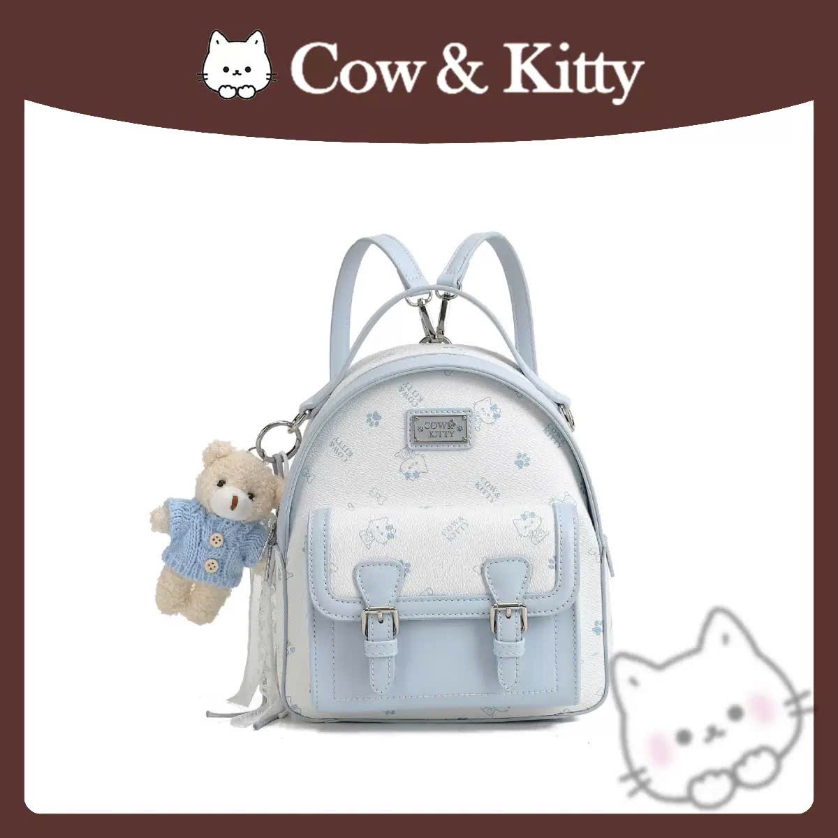 BALO KITTY 2 MÀU XANH HỒNG M817