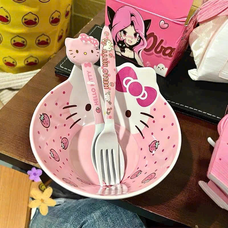 BỘ BÁT THÌA DĨA HELLO KITTY CH BE