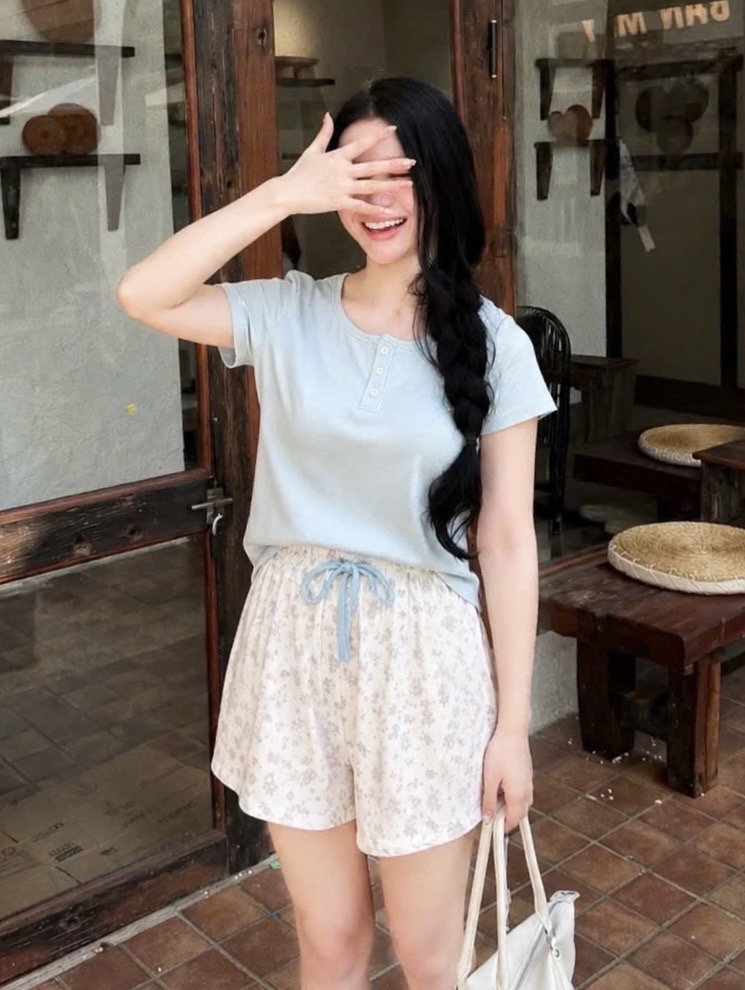 BỘ CỘC XANH PHỐI REN CÚC NGỰC QUẦN ĐÙI