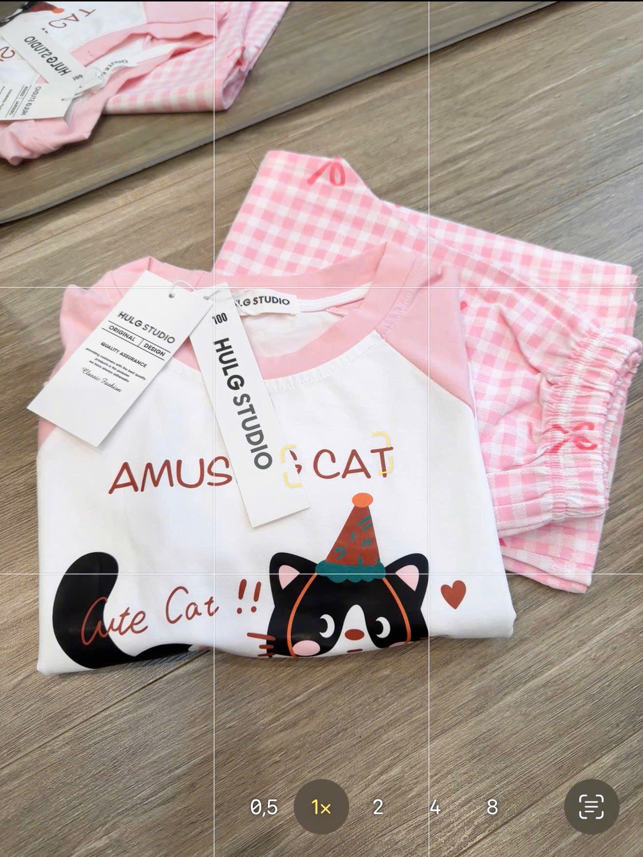 BỘ ĐÔI HỒNG QUẦN KẺ AMUSING CAT MẸ BE