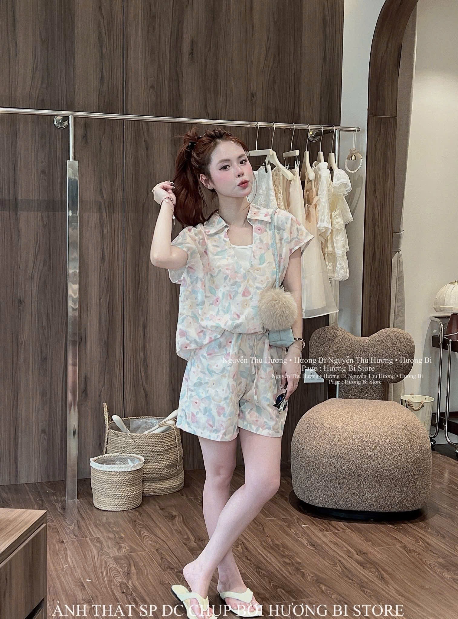 BỘ ĐÙI CHUN EO HOA XANH