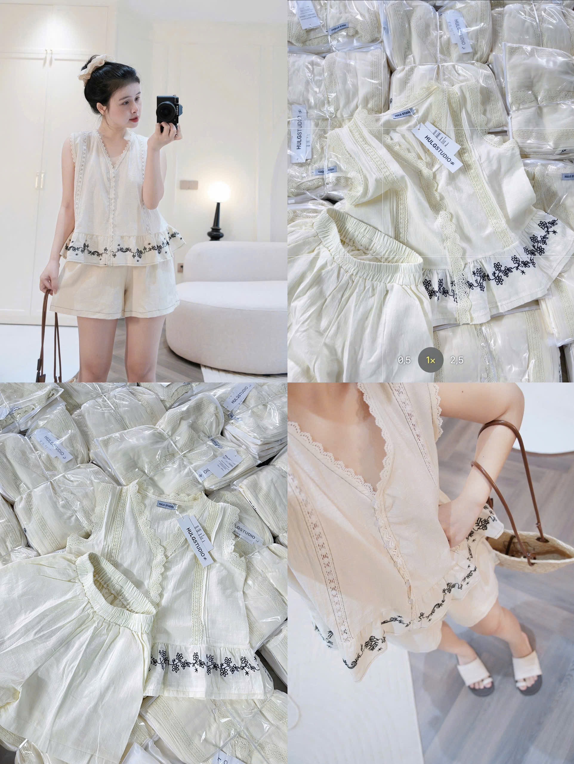 BỘ ĐÙI ĐŨI LIEN BE THÊU HOA PHỐI REN