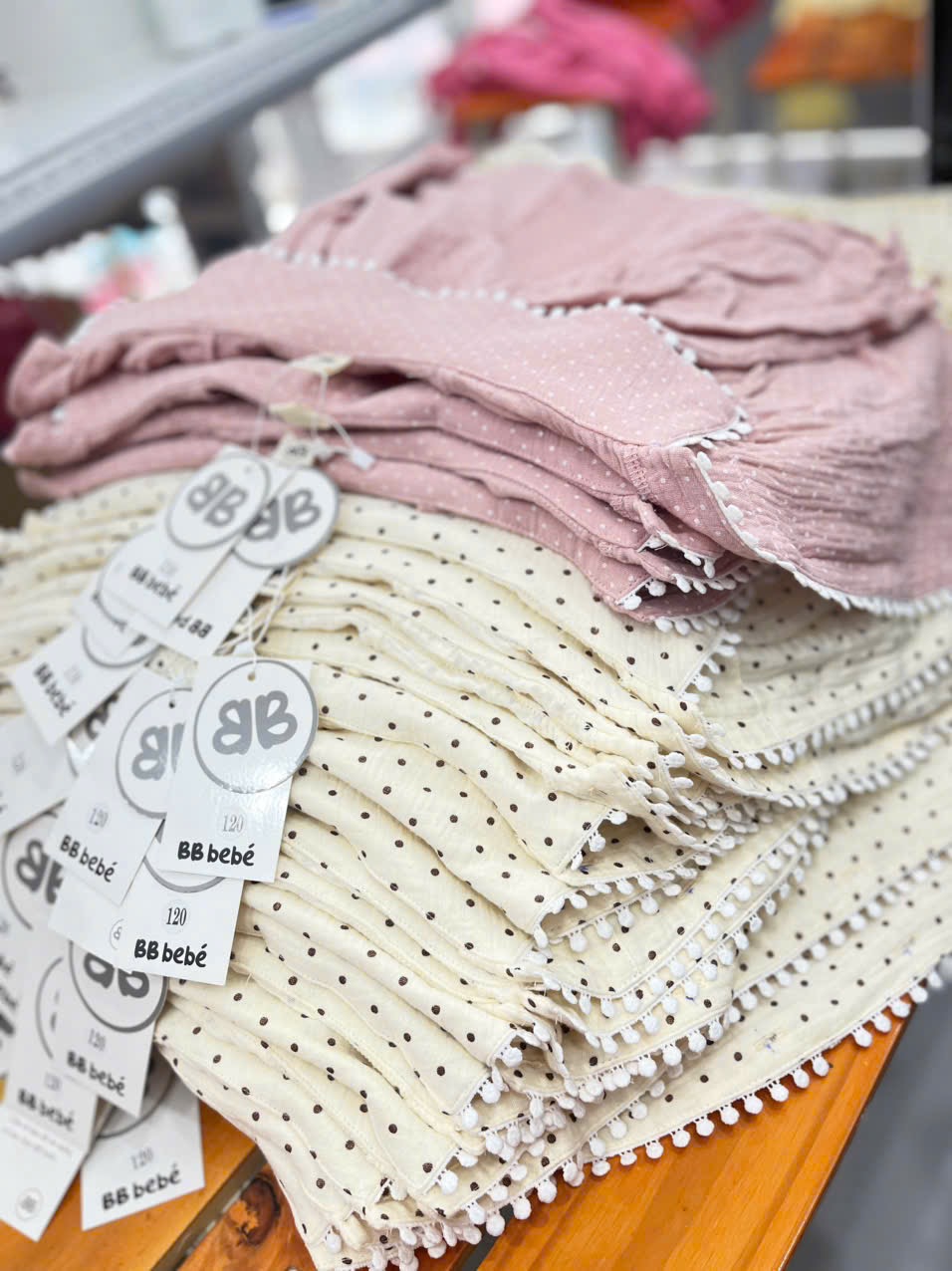 BỘ ĐŨI XÔ MUSLIN CHẤM BI VIỀN REN