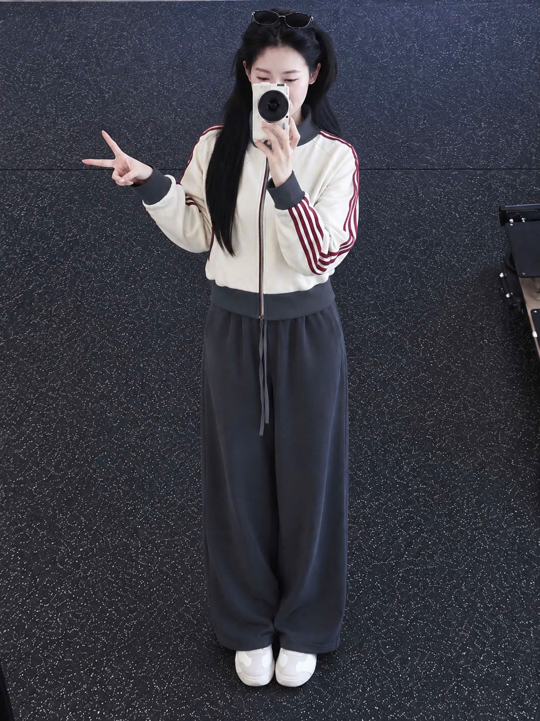 BỘ NỈ BE CỔ LEN PHỐI SỌC