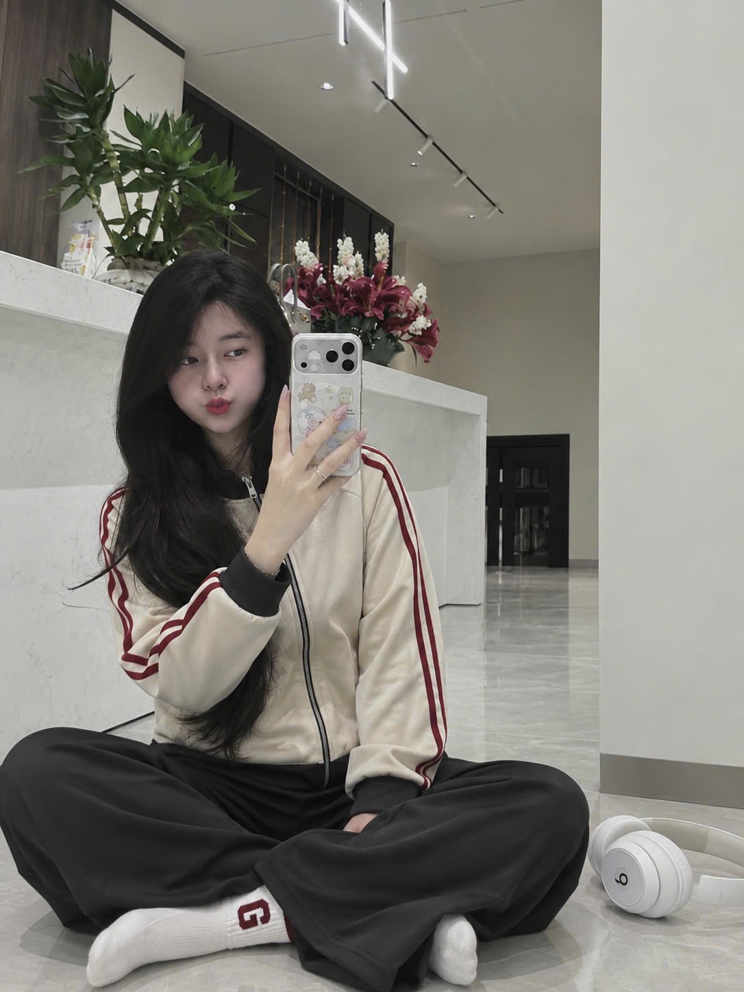 BỘ NỈ BE CỔ LEN PHỐI SỌC