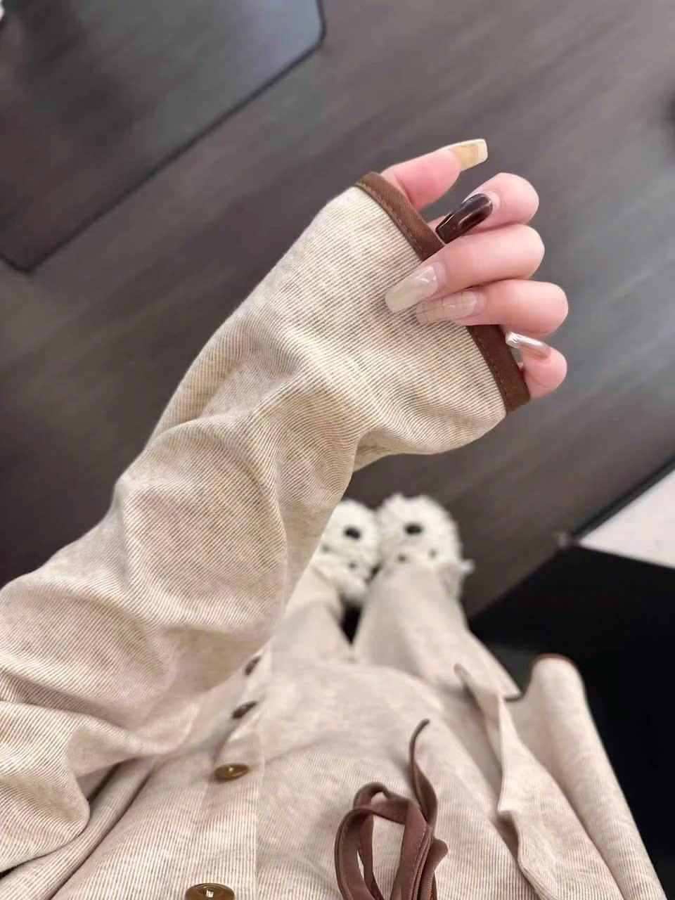 BỘ TĂM THỎ 3CT MÀU BE NỮ