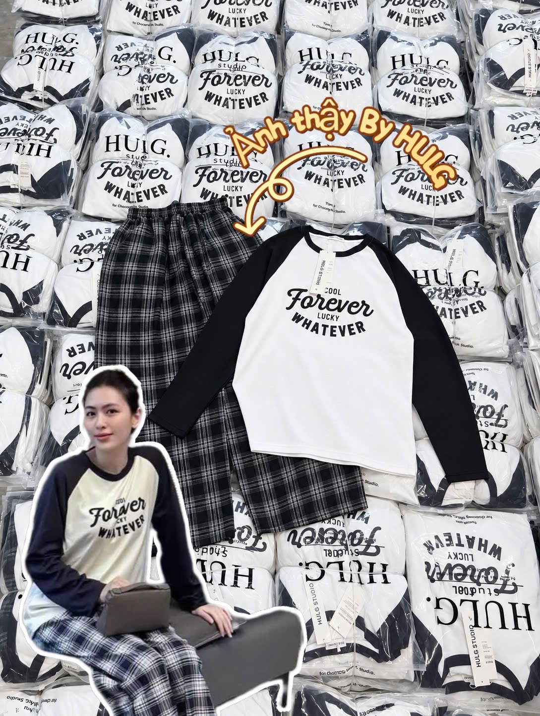 BỘ TRẮNG PHỐI ĐEN CHƯC FOREVER QUẦN KÈ