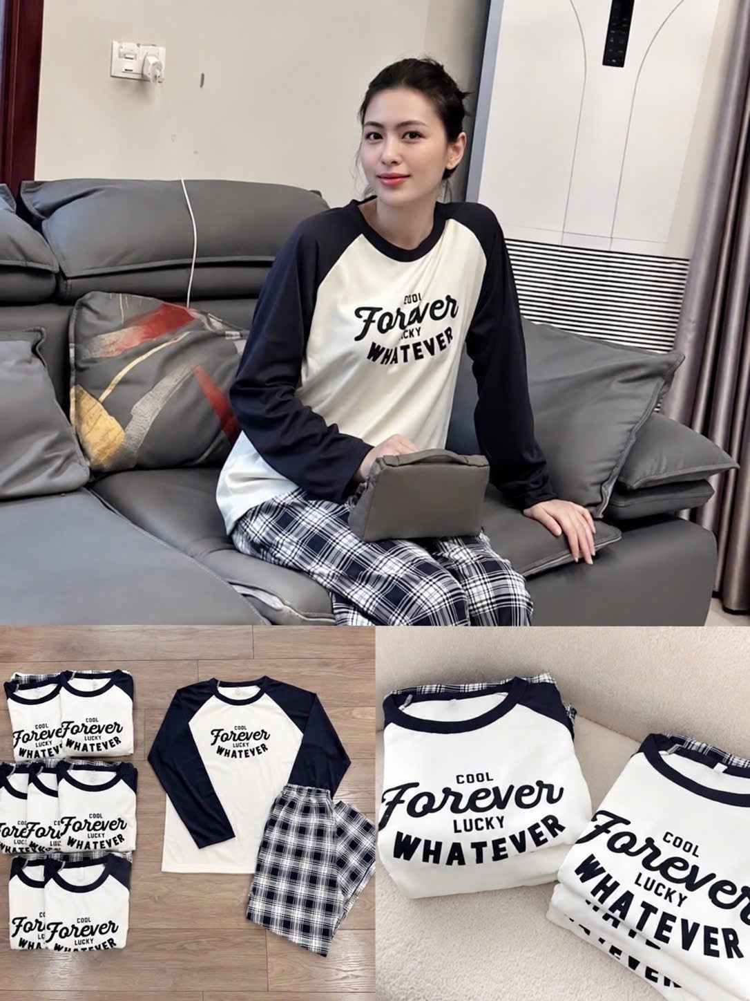 BỘ TRẮNG PHỐI ĐEN CHƯC FOREVER QUẦN KÈ