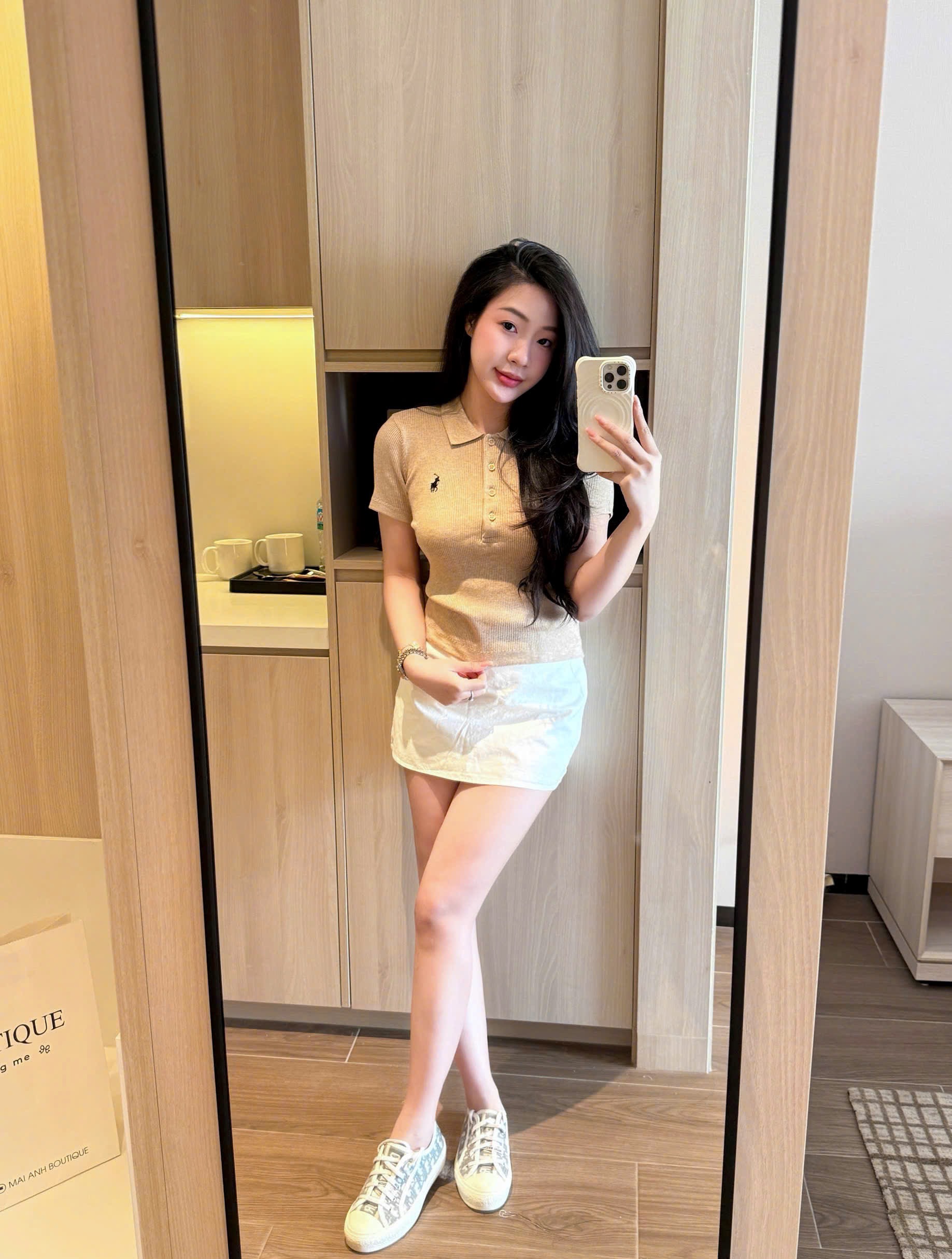 Be nâu - ÁO LEN TĂM POLO THÊU NGỰA BE CỘC JDMS