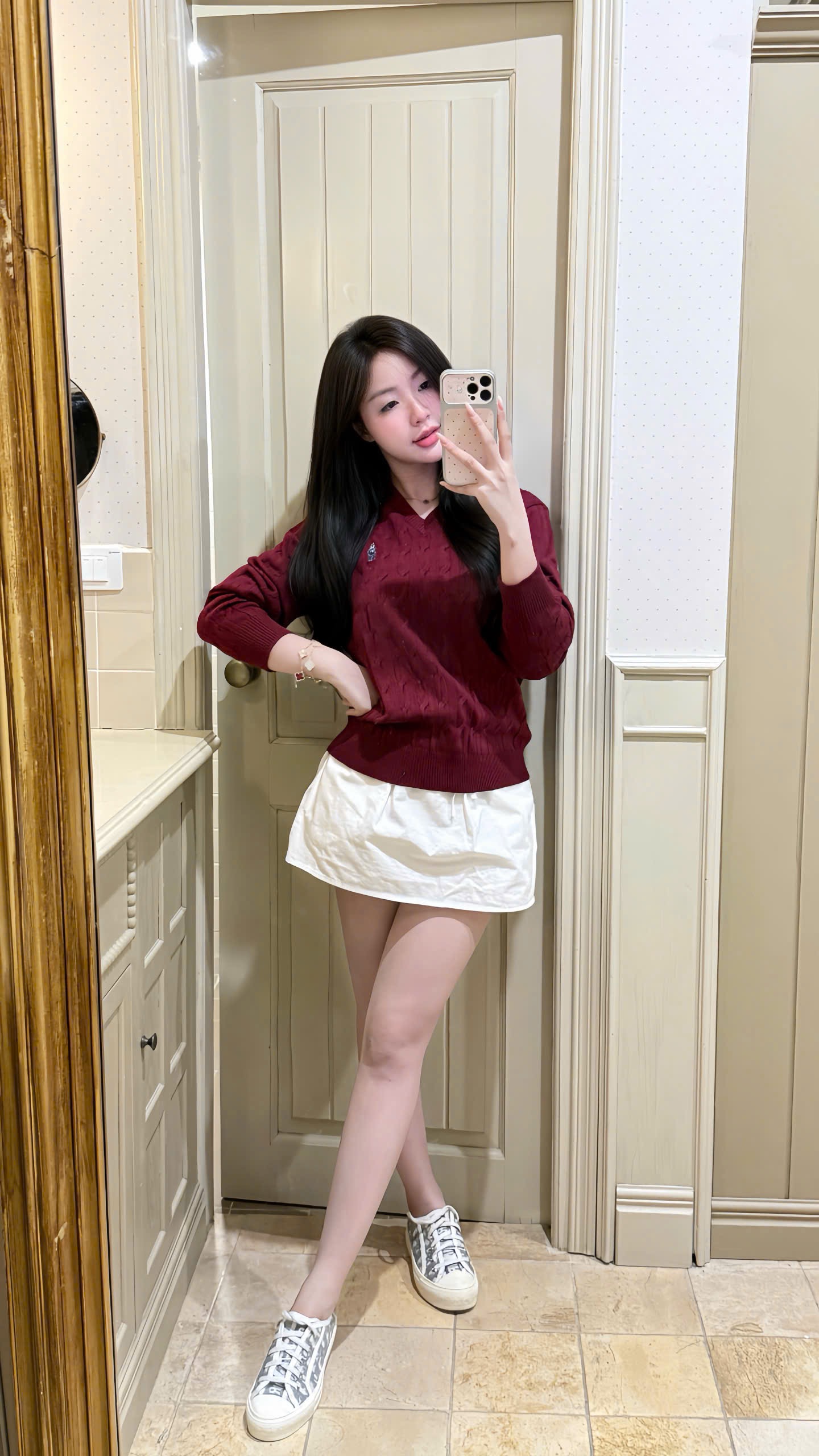 ÁO LEN THỪNG CỔ TIM 3 MÀU CHO NỮ
