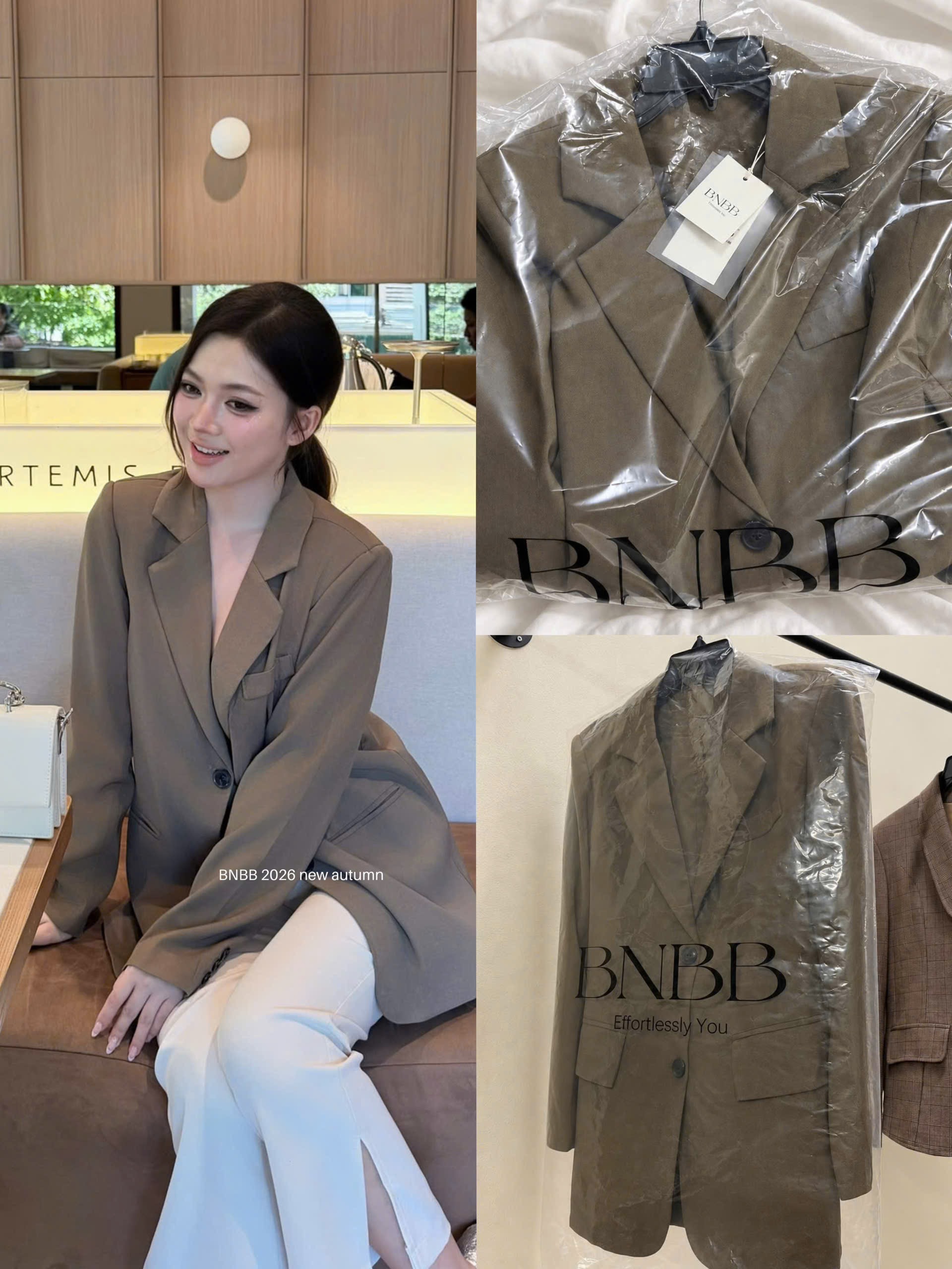 ÁO BLAZER BNBB MÀU NÂU RÊU