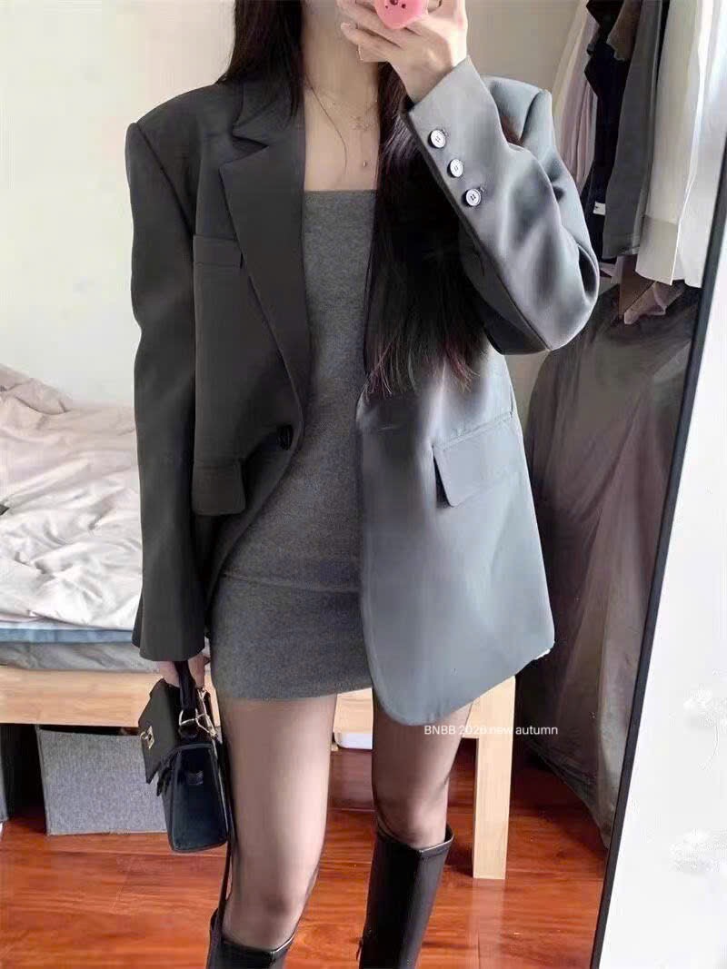 Gom - ÁO BLAZER MÀU XÁM TRO BNBB