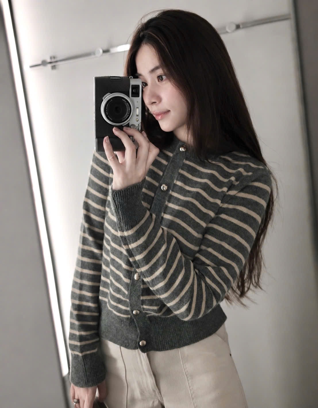 ÁO LEN CDG KẺ XÁM DÀI TAY JDMS