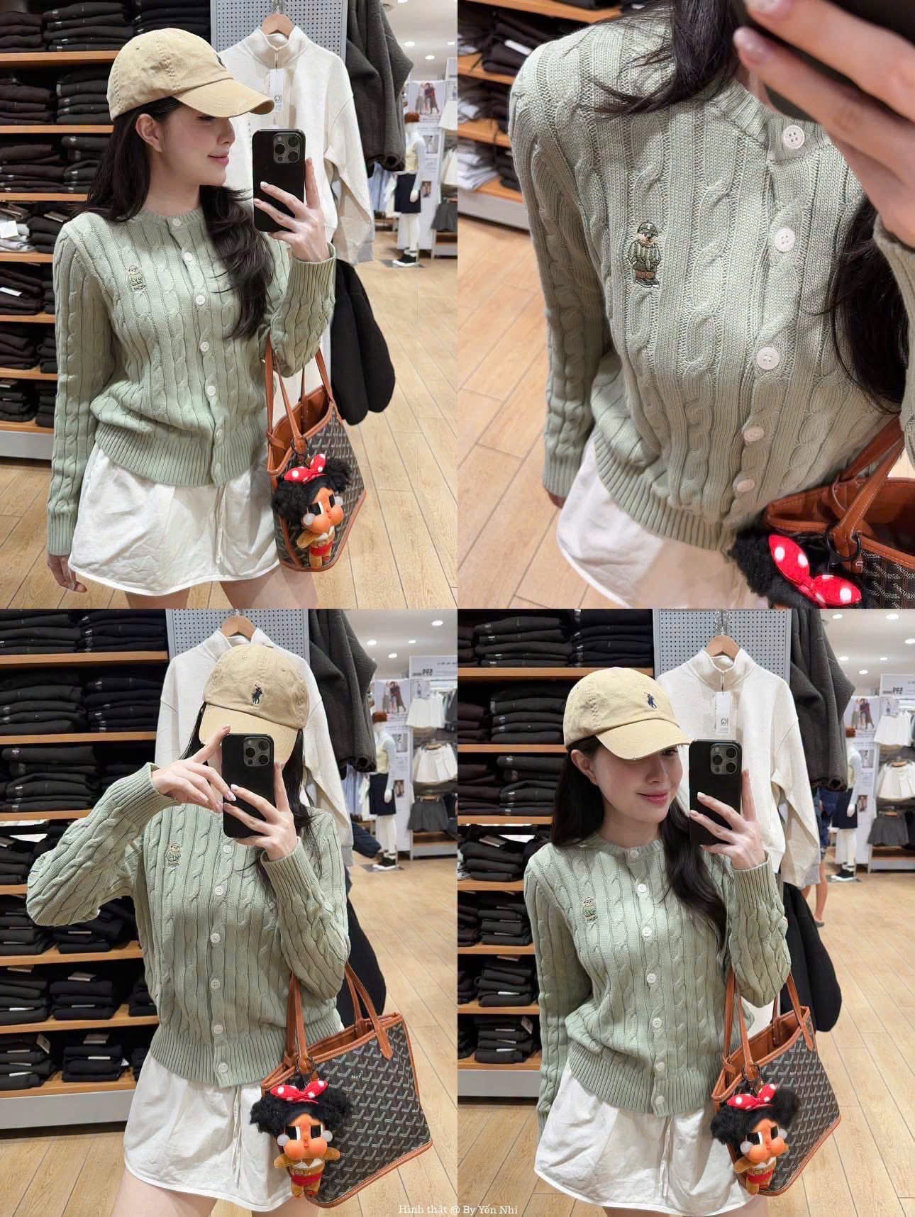 GOM - ÁO LEN CDG THỪNG XANH NGỌC THÊU GẤU DT