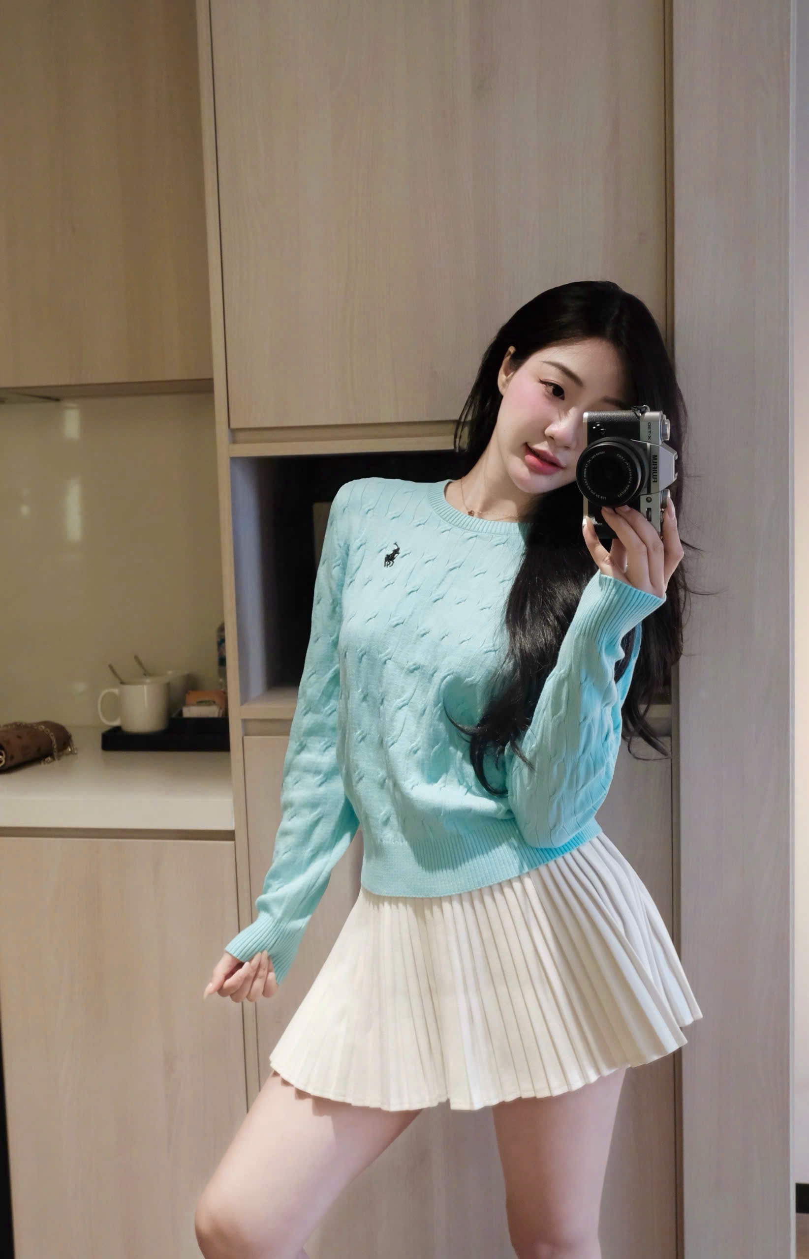 ÁO LEN DÀI TAY XANH NGỌC THÊU NGỰA JDMS