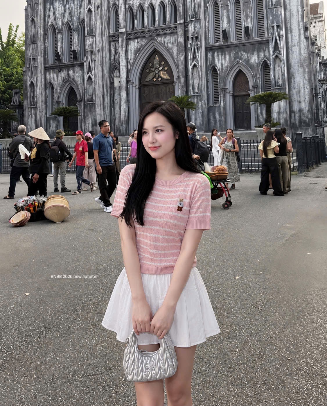 ÁO LEN KẺ HỒNG BNBB CỘC TAY