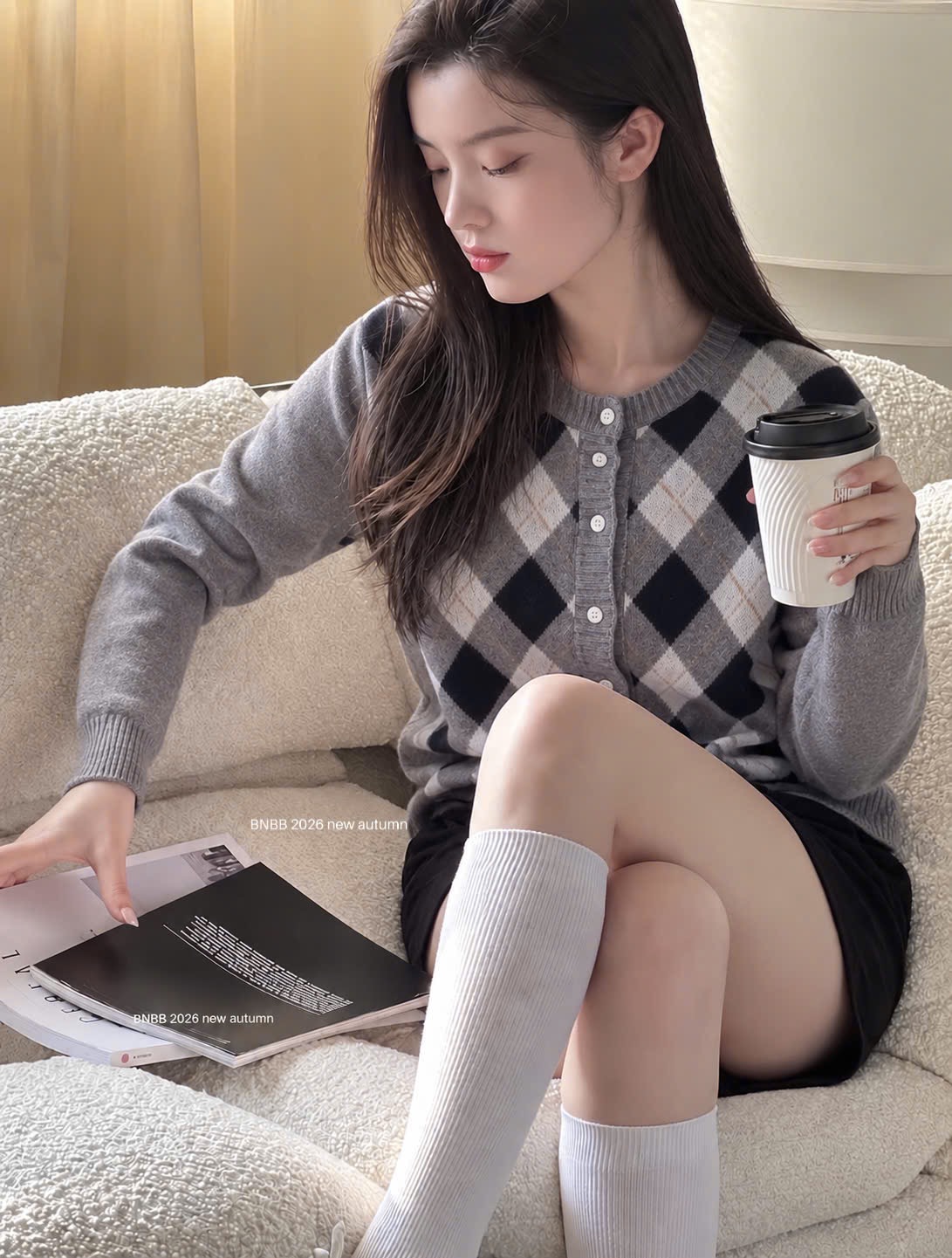 ÁO LEN KẺ TRÁM MÀU XÁM DT BNBB
