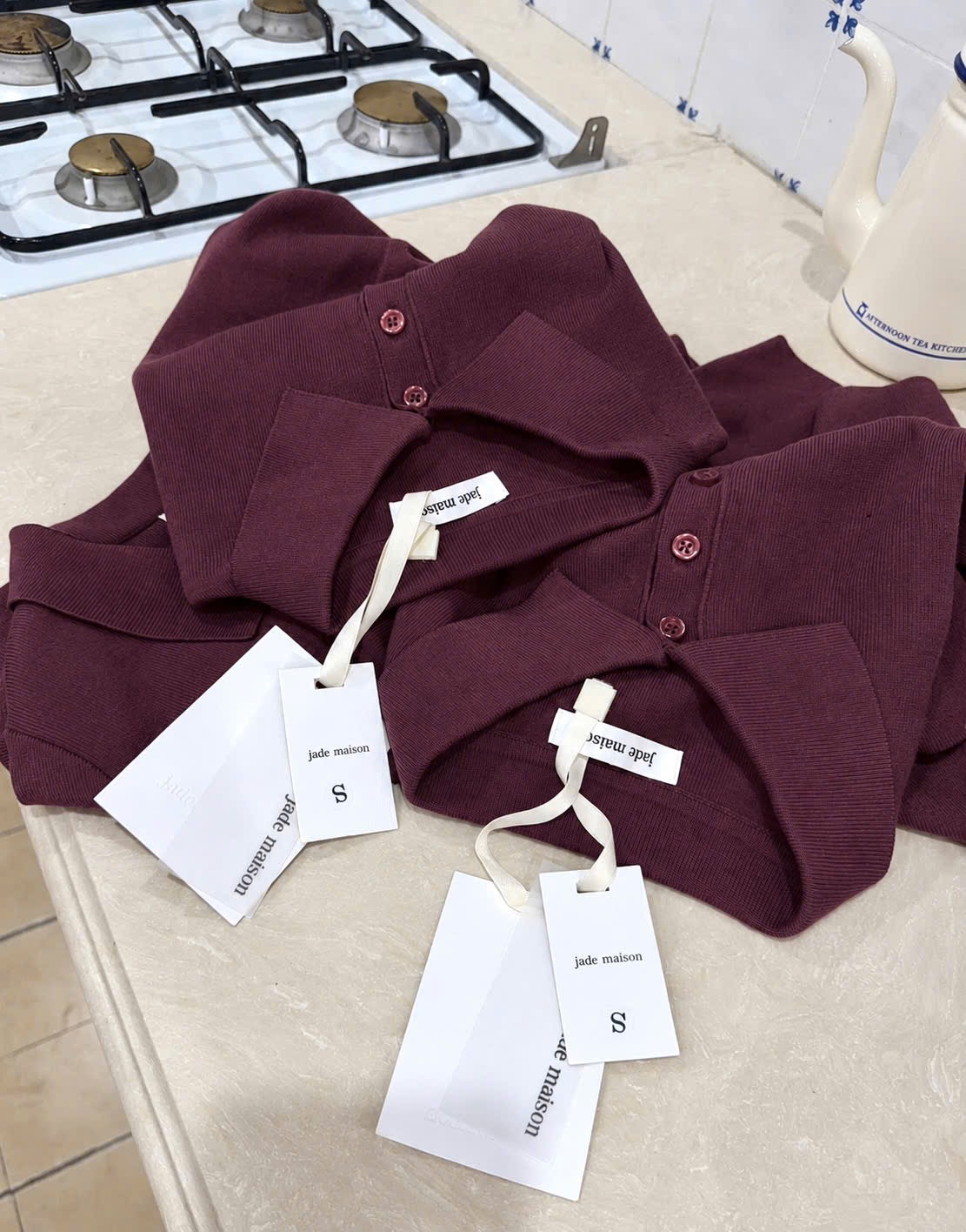 ÁO LEN POLO ĐỎ MẬN CÚC NGỰC CỘC TAY