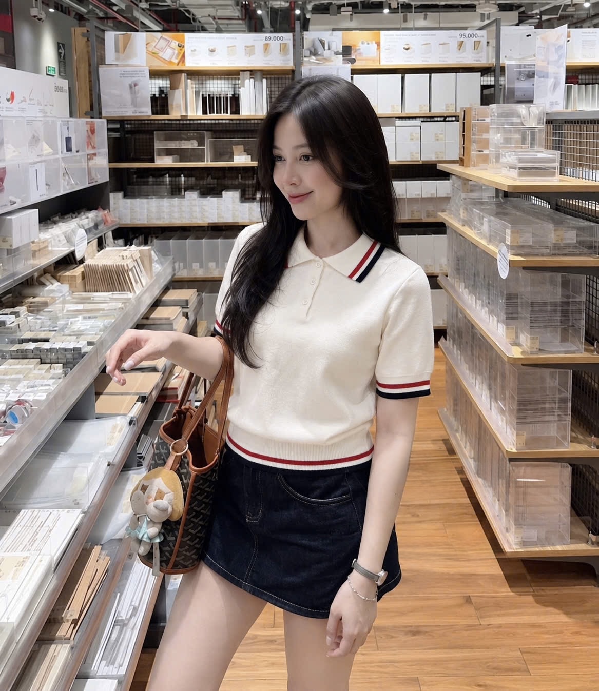 Gom - ÁO LEN POLO TRẮNG CỔ VIỀN CỘC HULG