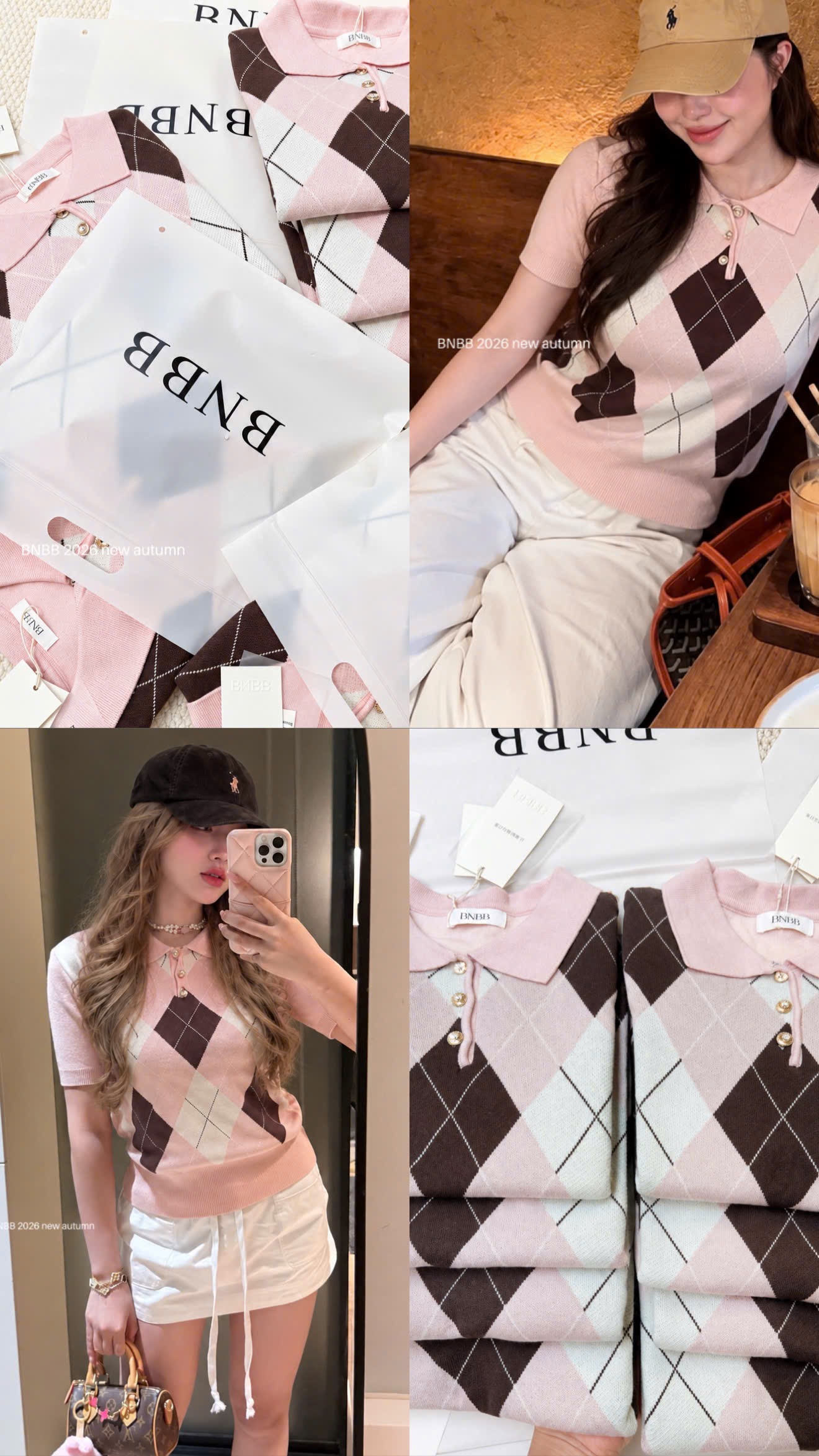 Gom - ÁO LEN TRÁM HỒNG BNBB CỘC TAY