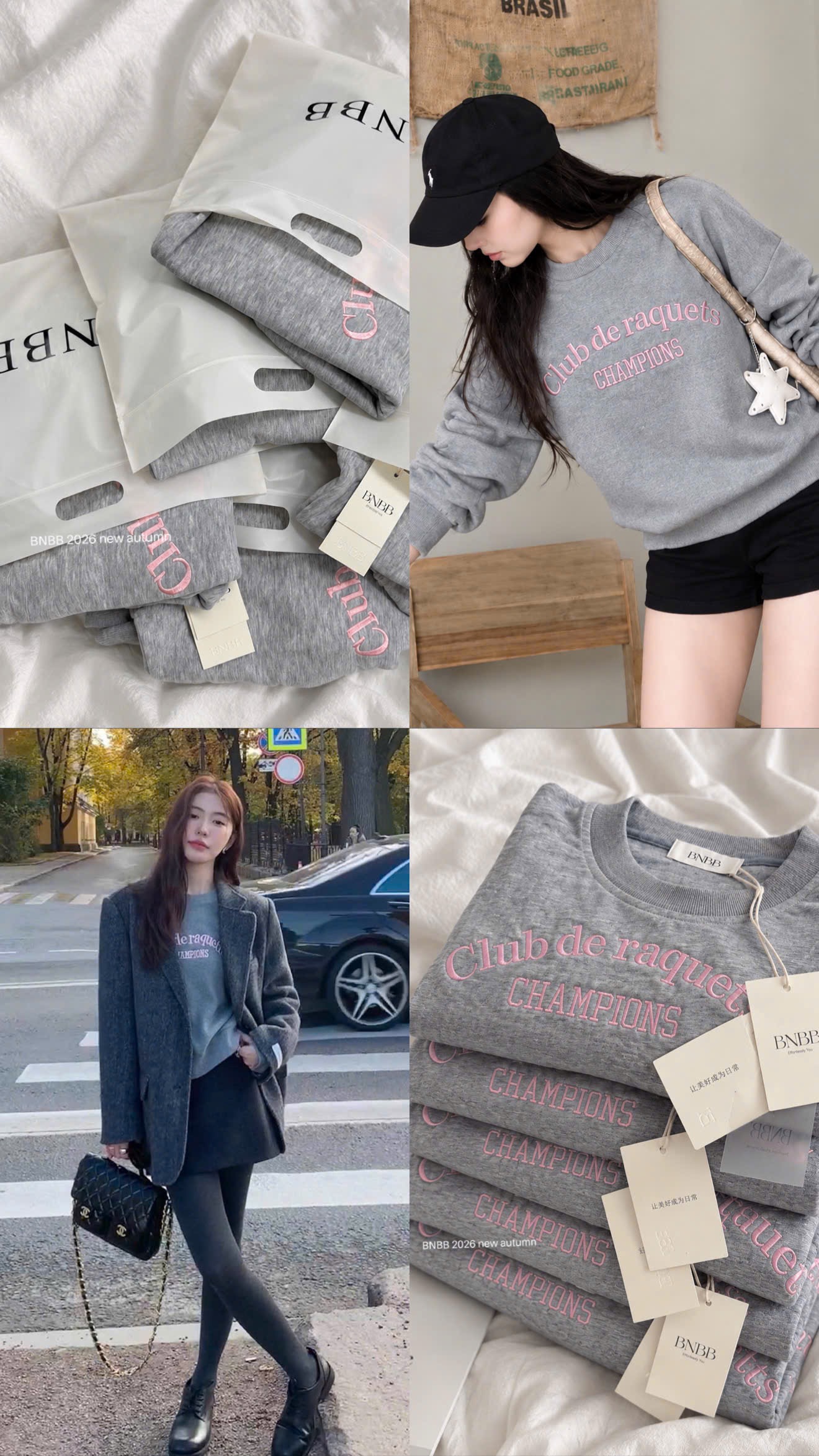 ÁO NỈ XÁM CHỮ CHAMPION BNBB