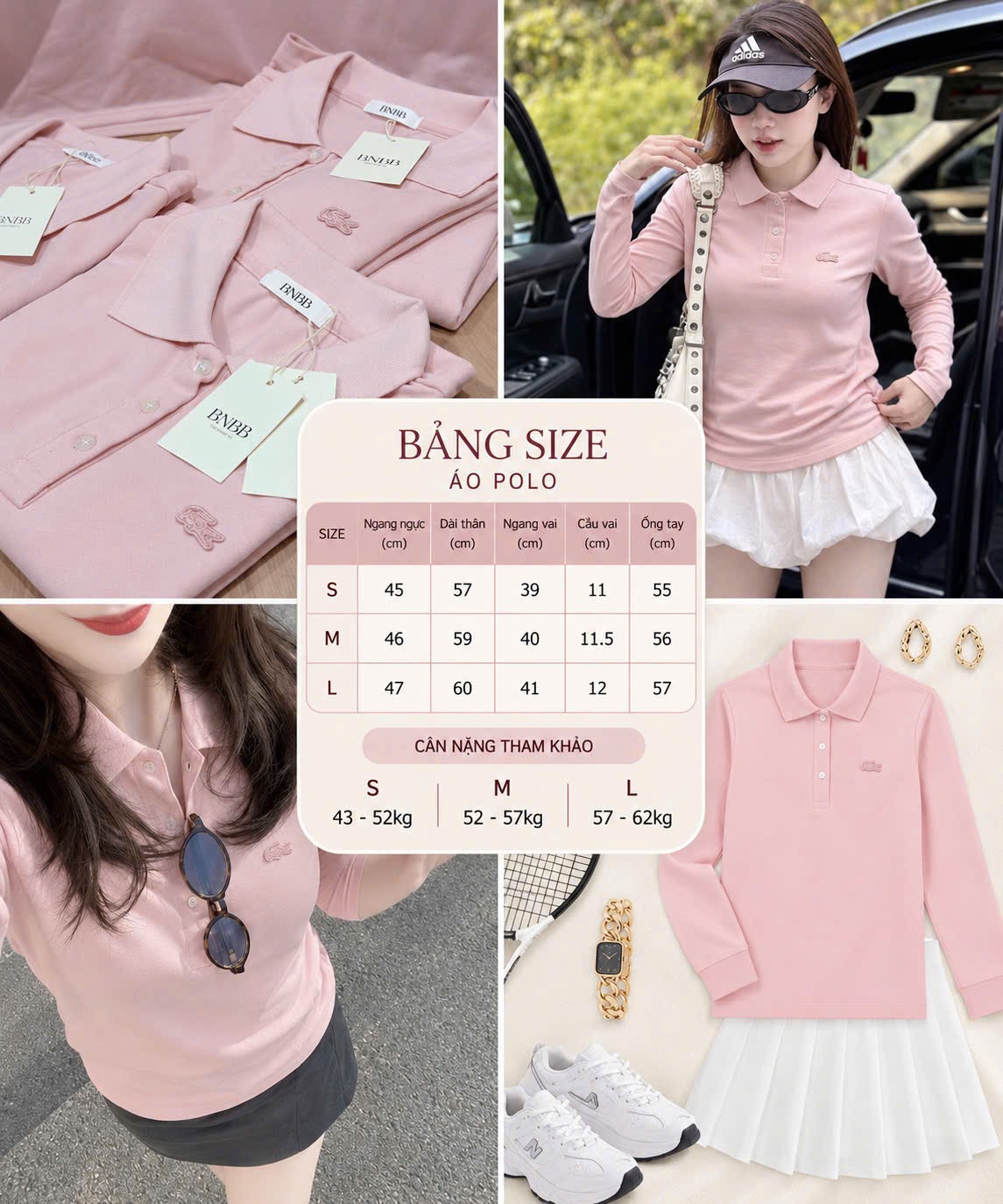 Gom - ÁO POLO HỒNG THÊU CÁ SAUA DT BNBB