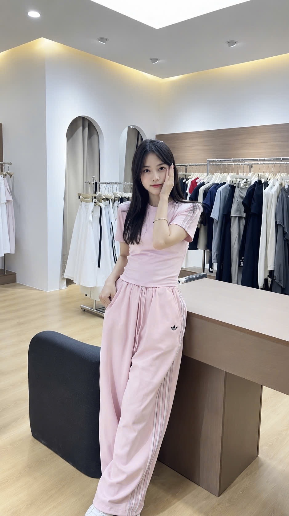 BỘ DAS CỘC HỒNG QUẦN SUÔNG PHỐI SỌC
