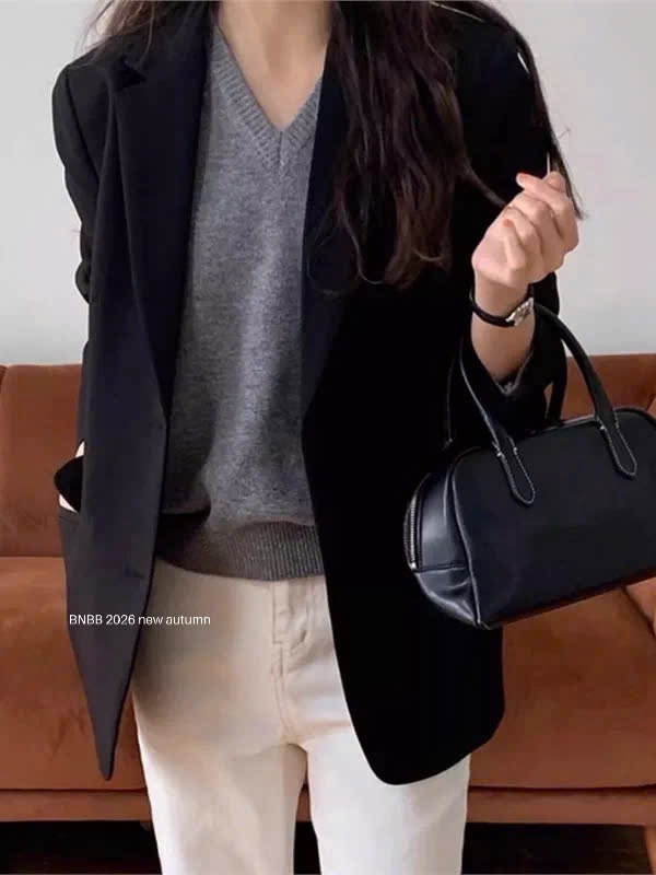 Gom - Đen - ÁO BLAZER BNBB DT MÀU ĐEN