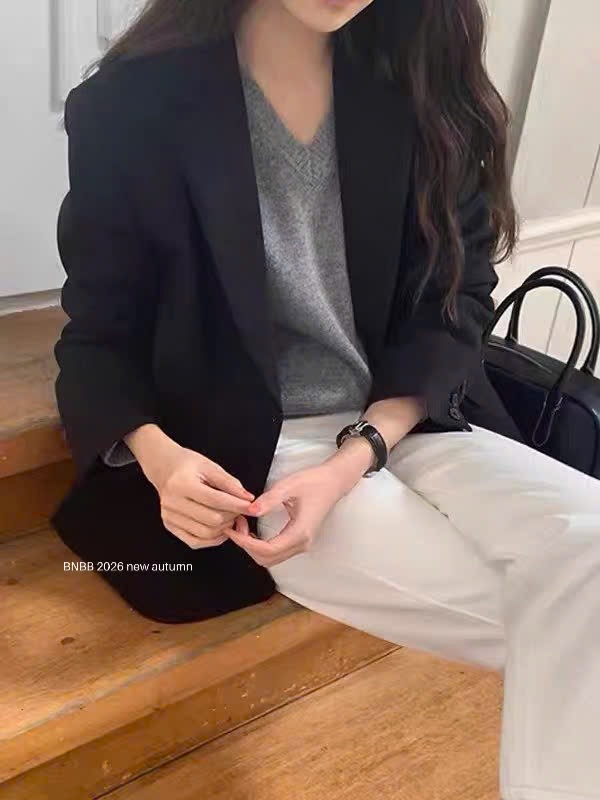Gom - Đen - ÁO BLAZER BNBB DT MÀU ĐEN