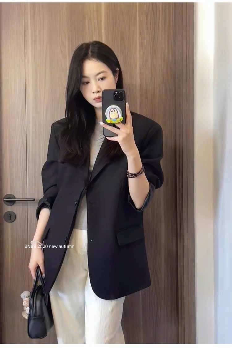 Gom - Đen - ÁO BLAZER BNBB DT MÀU ĐEN