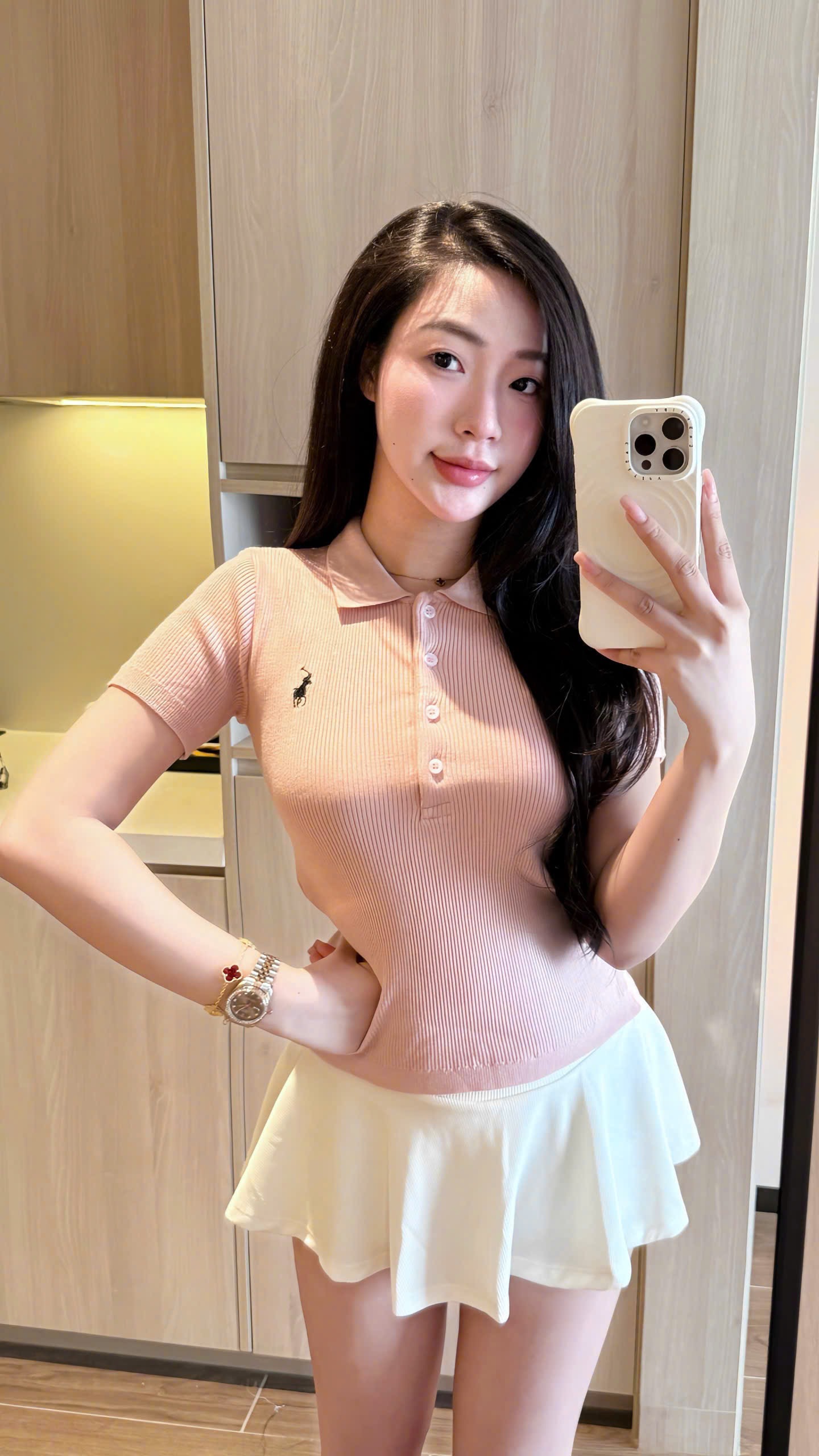 HỒNG - ÁO LEN POLO THÊU NGỰA CỘC JDMS