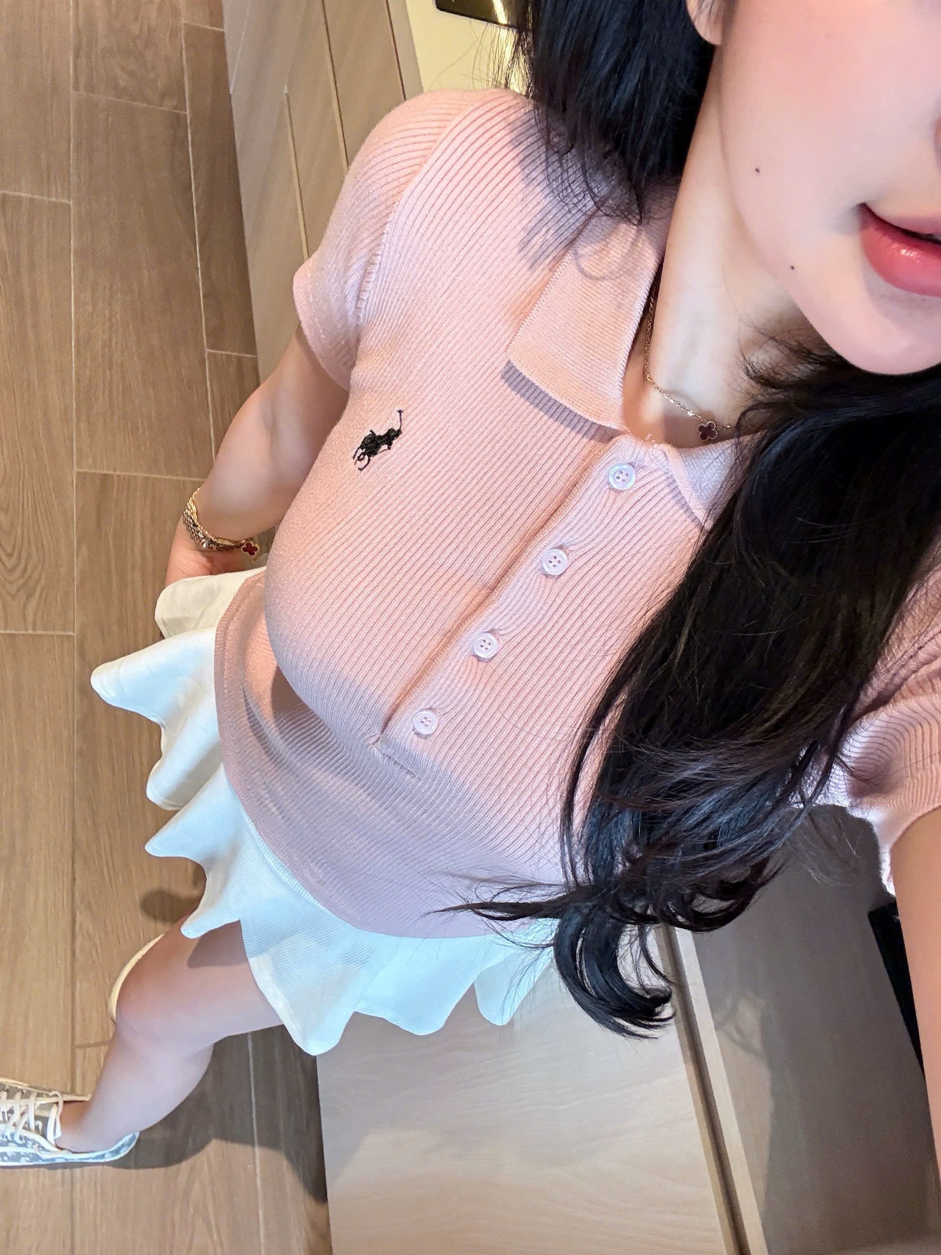 HỒNG - ÁO LEN POLO THÊU NGỰA CỘC JDMS