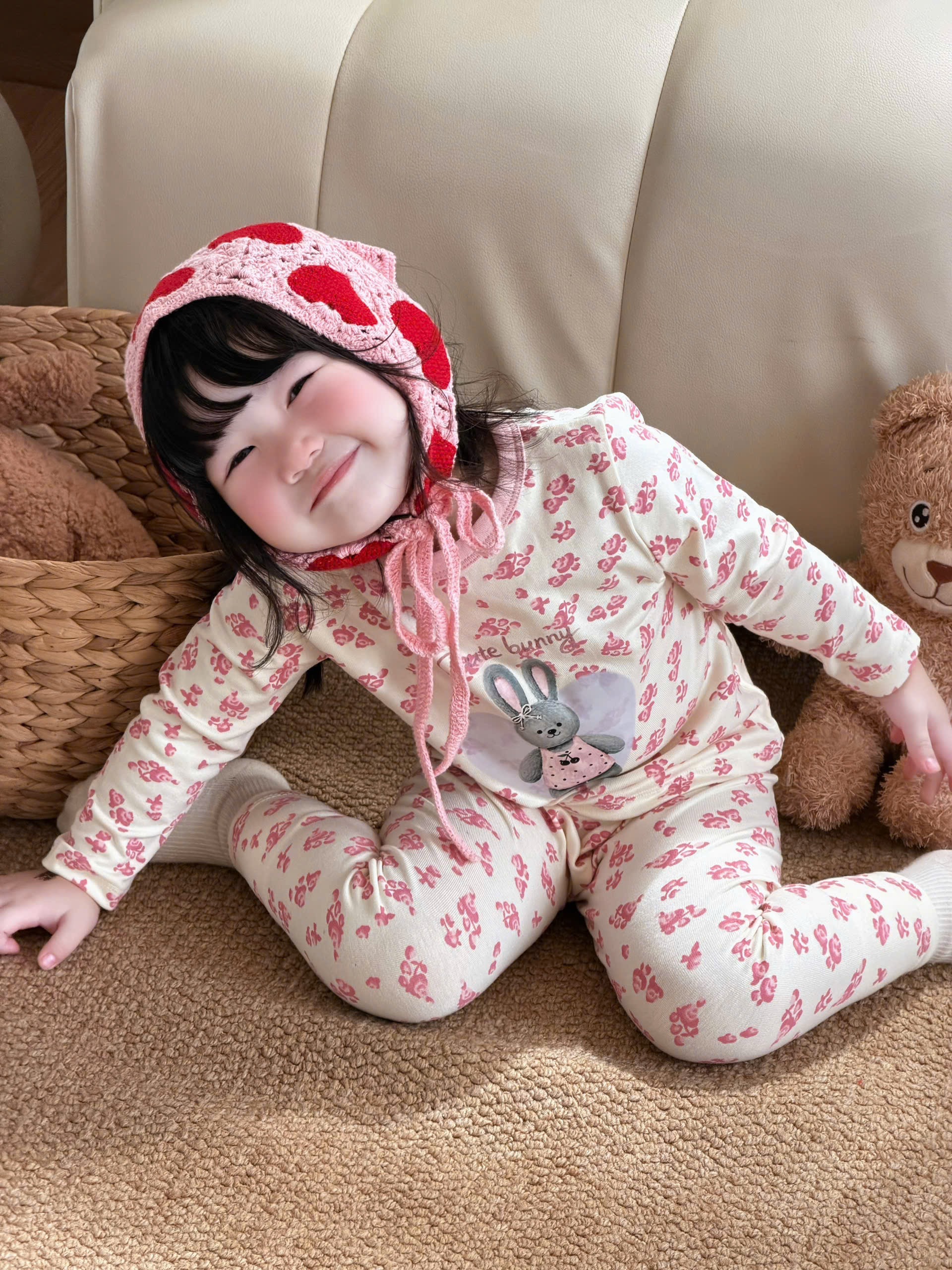 SET 2 BỘ ZIP TONE HỒNG THỎ GẤU BG DT