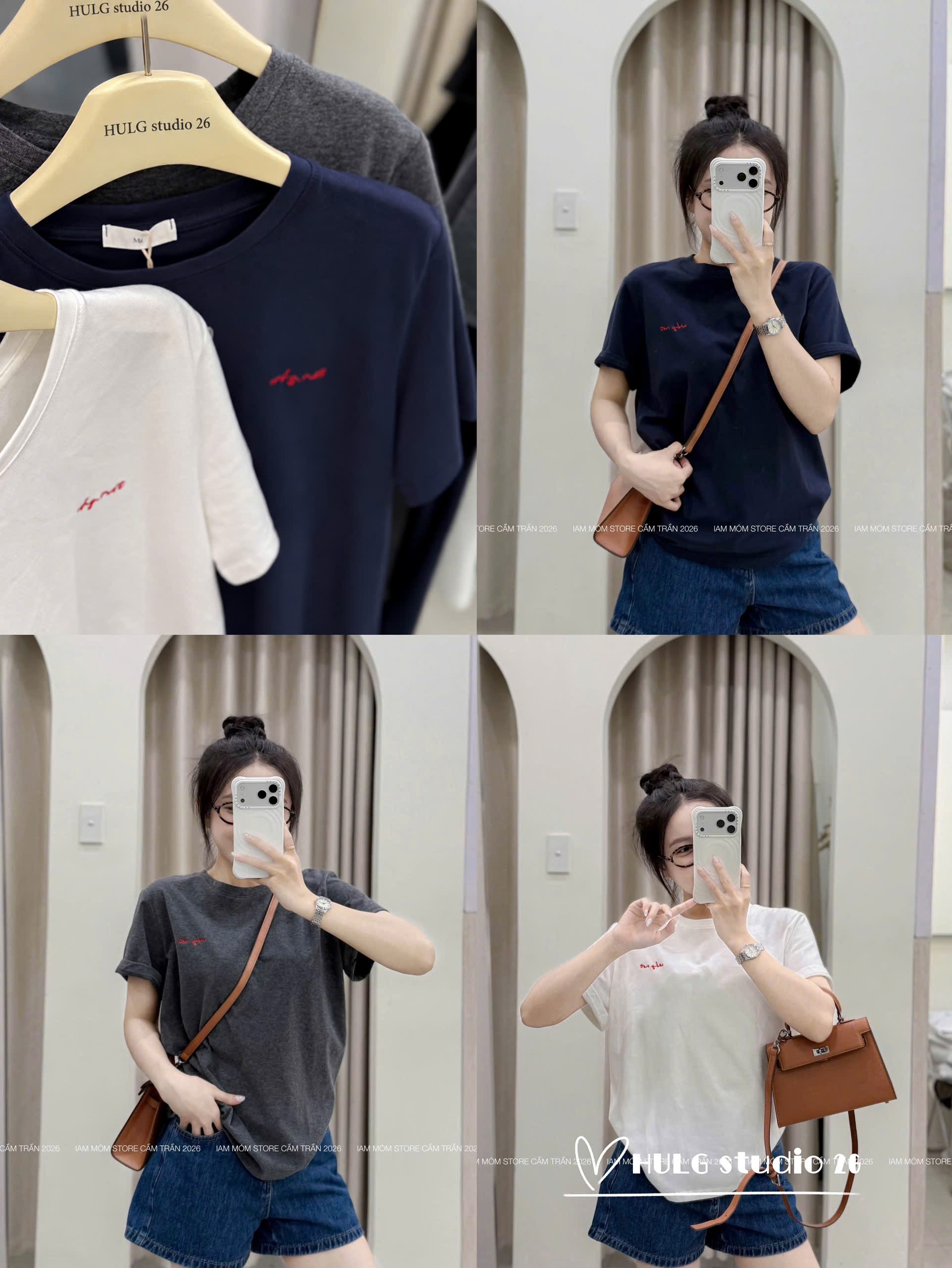SET 3 ÁO ZIP CỘC THÊU CHỮ ĐỎ
