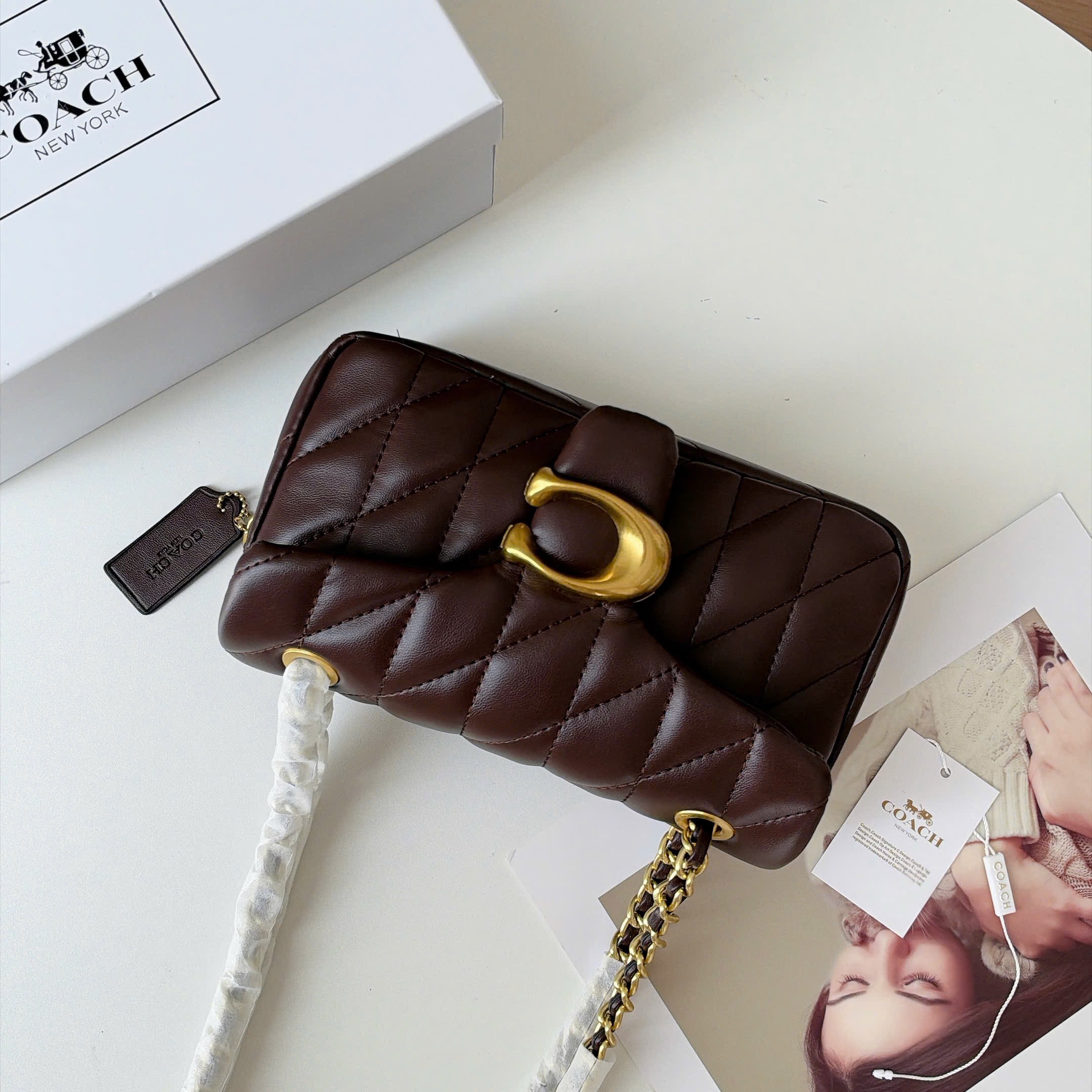 Gom - TÚI XÁCH COACH BABY NÂU FULL BOX