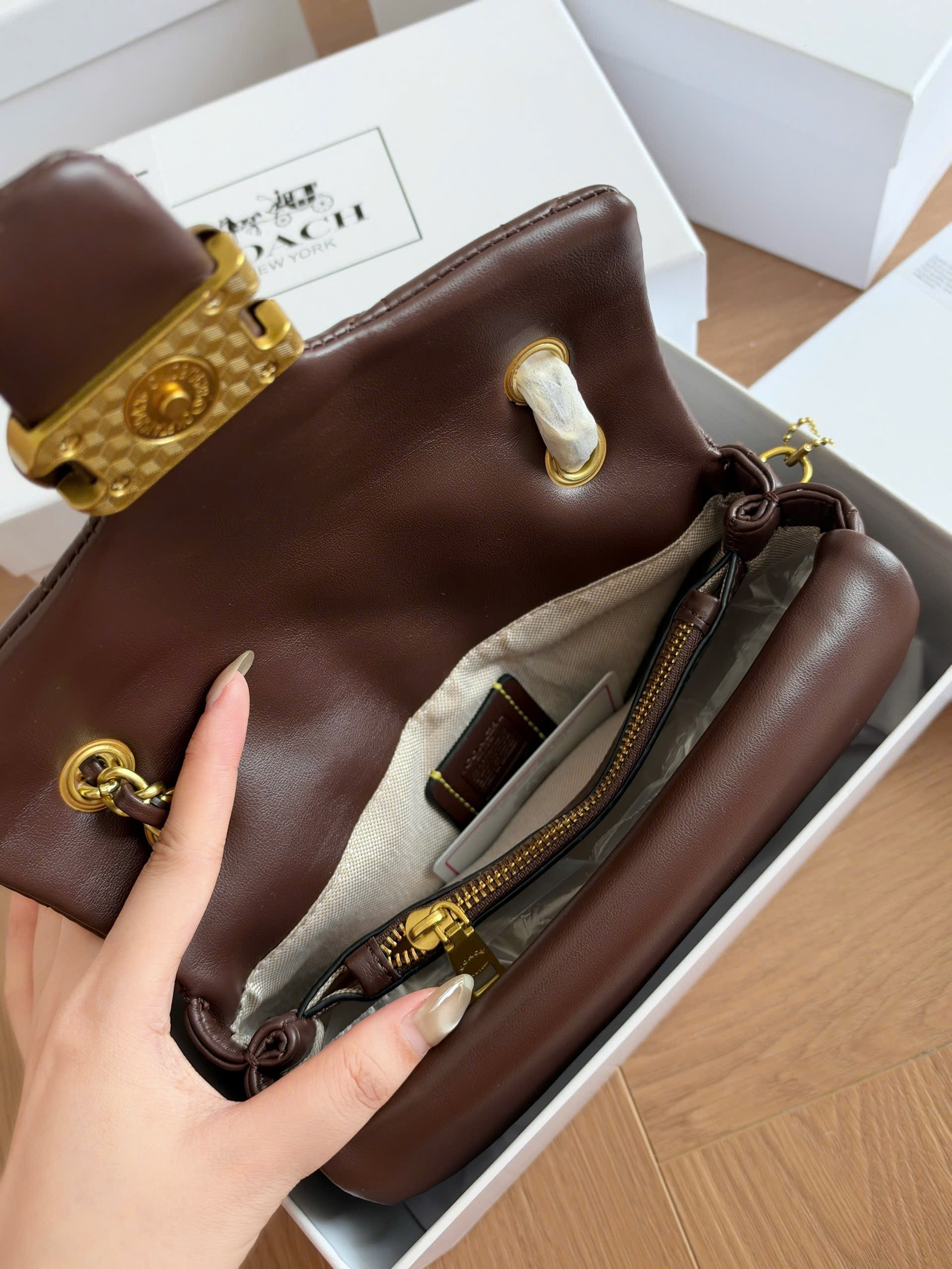 Gom - TÚI XÁCH COACH BABY NÂU FULL BOX