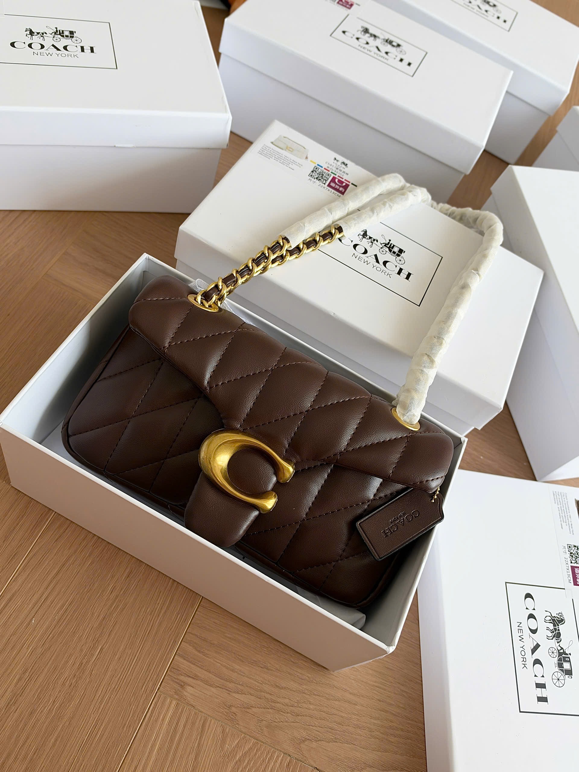 Gom - TÚI XÁCH COACH BABY NÂU FULL BOX