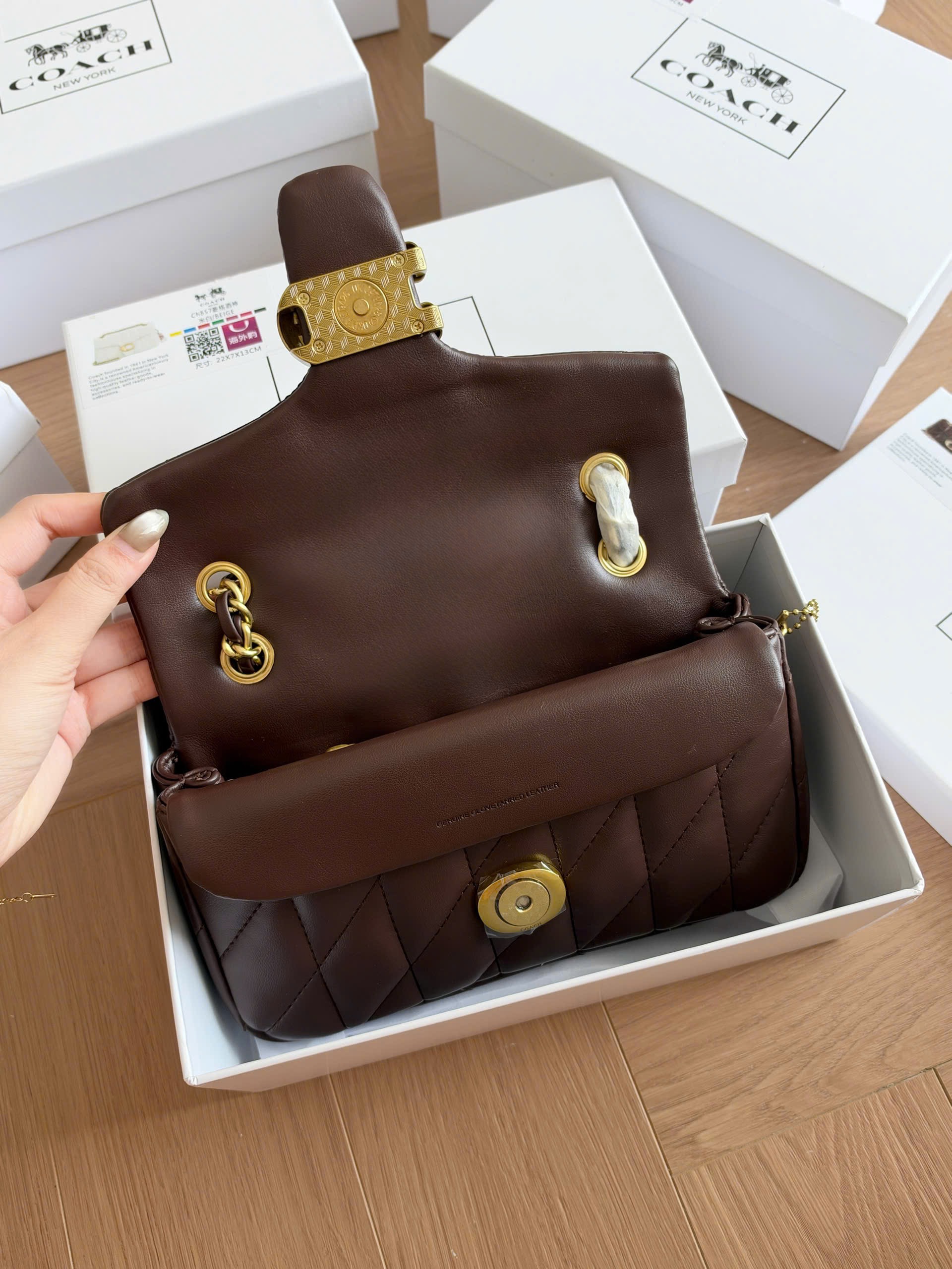 Gom - TÚI XÁCH COACH BABY NÂU FULL BOX