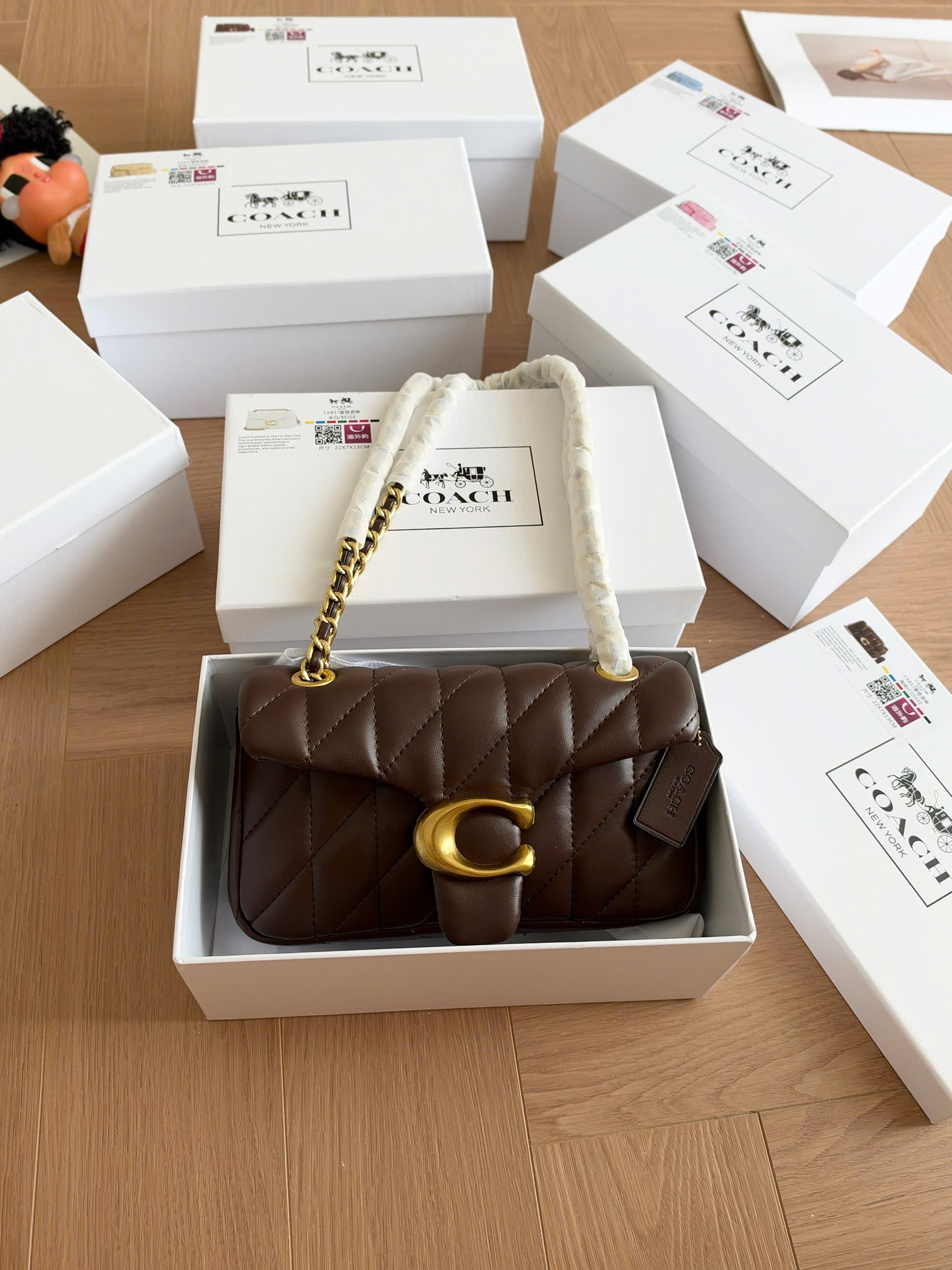 Gom - TÚI XÁCH COACH BABY NÂU FULL BOX