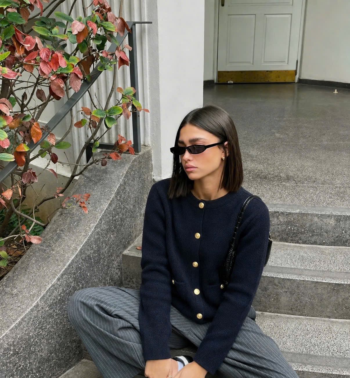 Than - ÁO LEN CDG KHUY ĐỒNG MÀU THAN JDMS