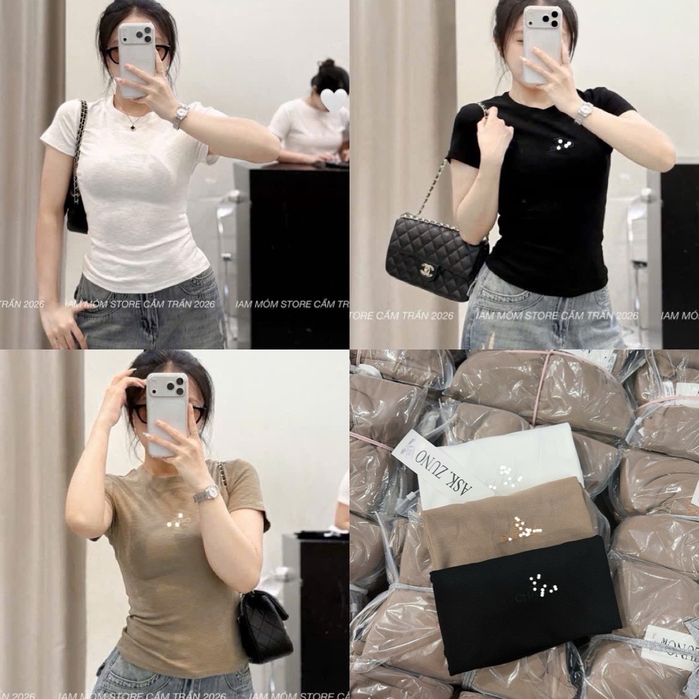 HD SET 3 ÁO ZIP ĐEN TRẮNG BE THÊU CLN