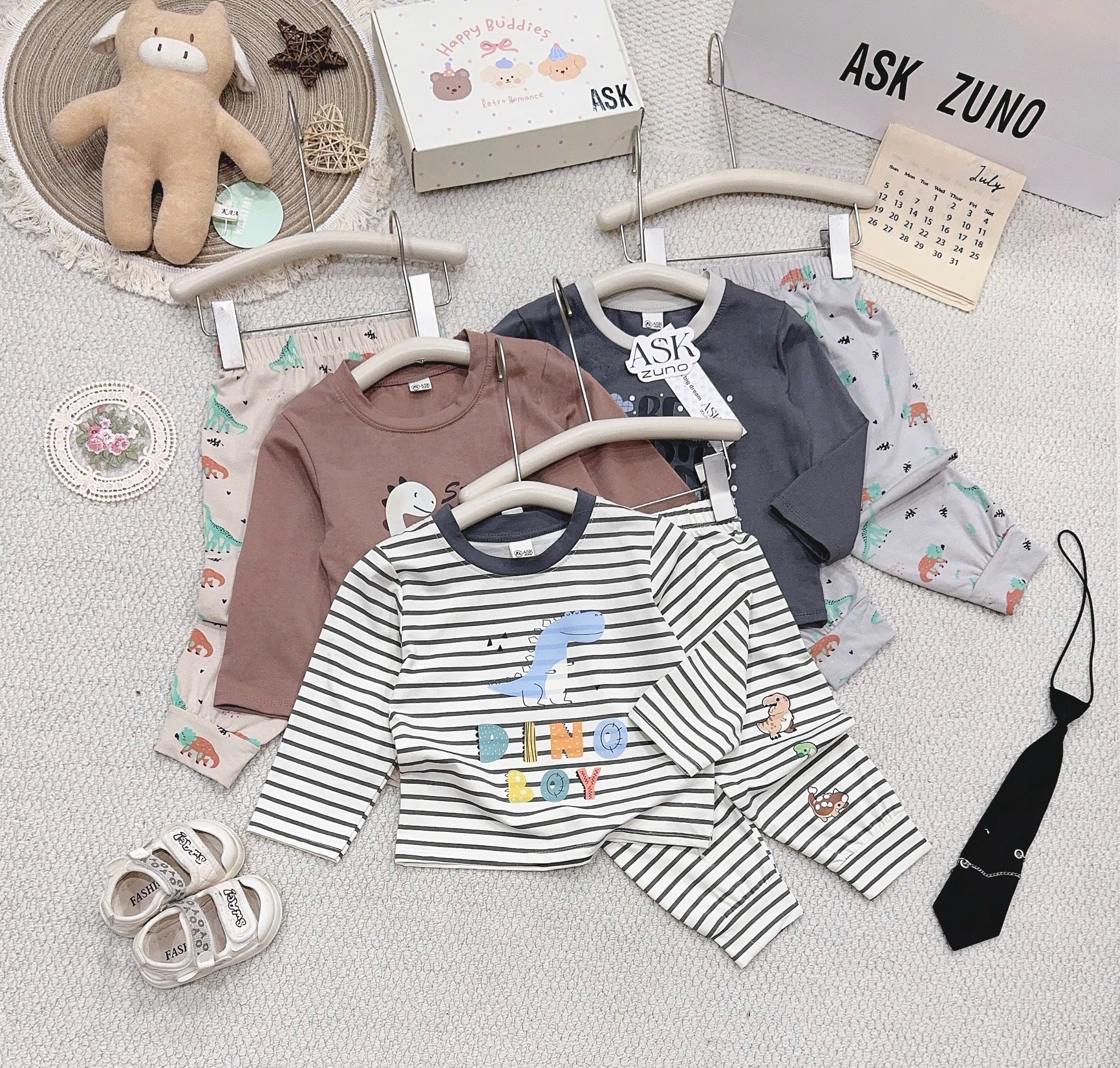 HD SET 3 BỘ KHỦNG LONG NÂU XÁM KẺ DT