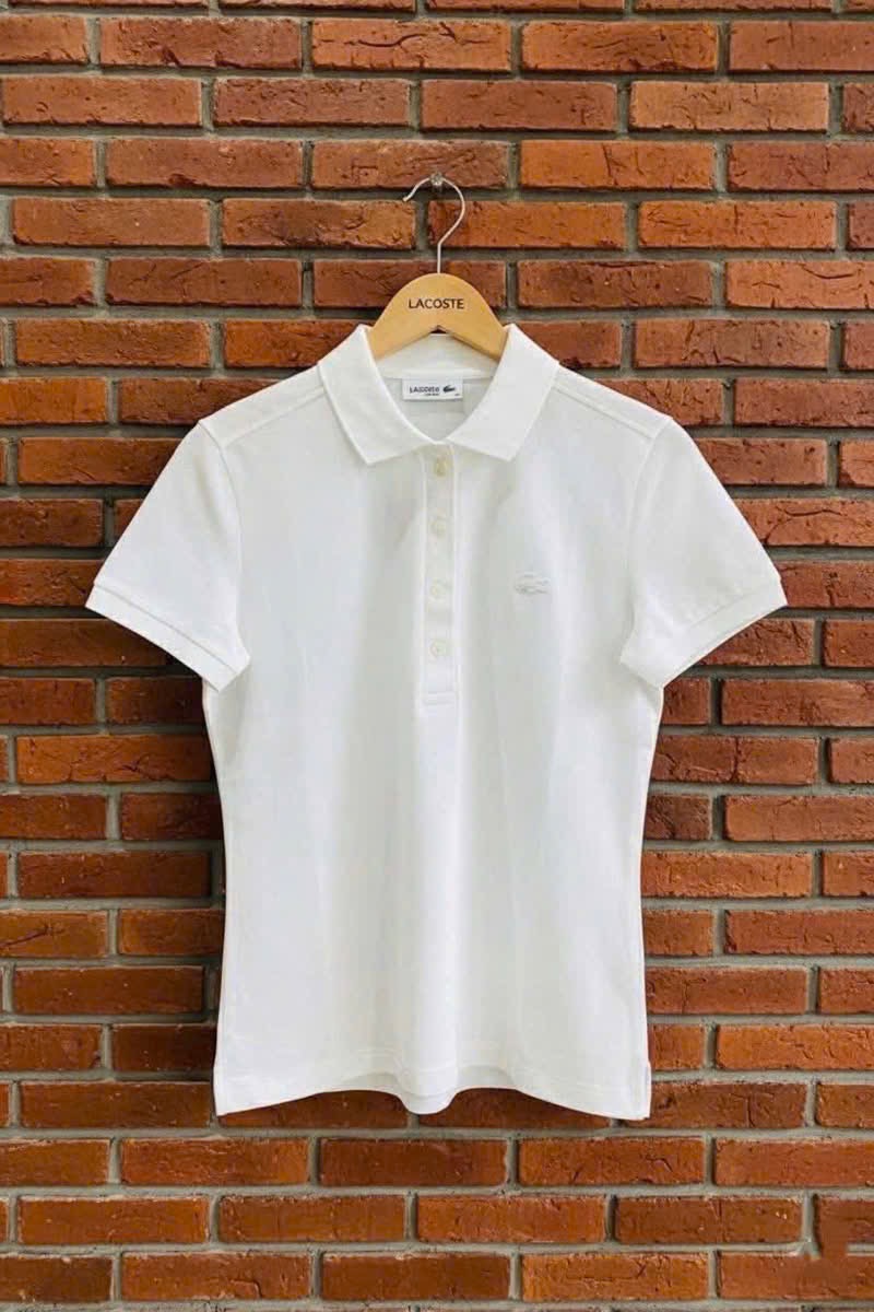 Hàng nhà máy - ÁO POLO THÊU CÁ SẤU MÀU TRẮNG CỘC TAY