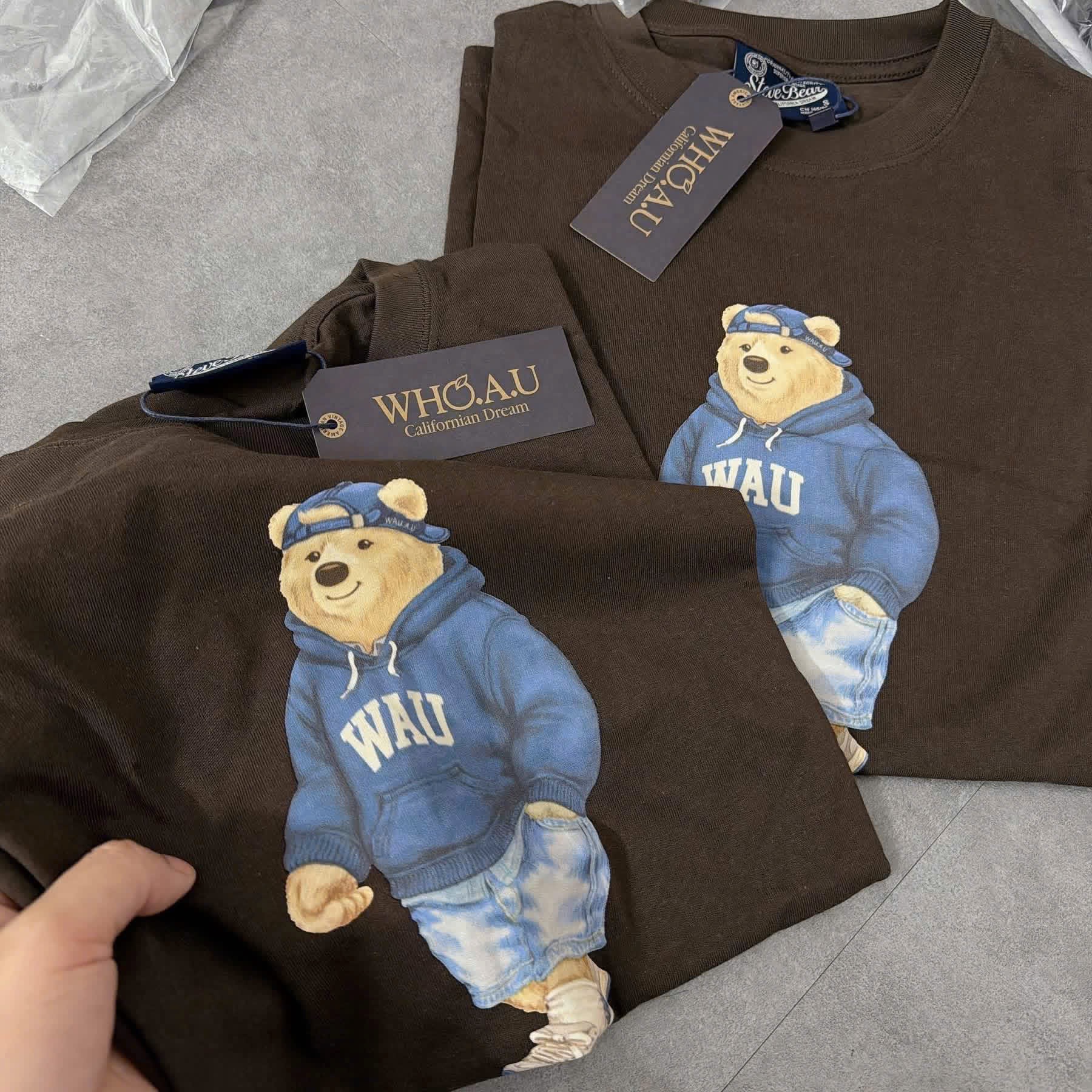 Hàng nhà máy - ÁO PULL CỘC GẤU WHOU MÀU NÂU