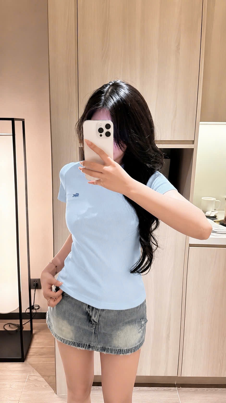 Hàng nhà máy - ÁO PULL TĂM CỔ TRÒN THÊU CÁ SẤU XANH DƯƠNG CỘC