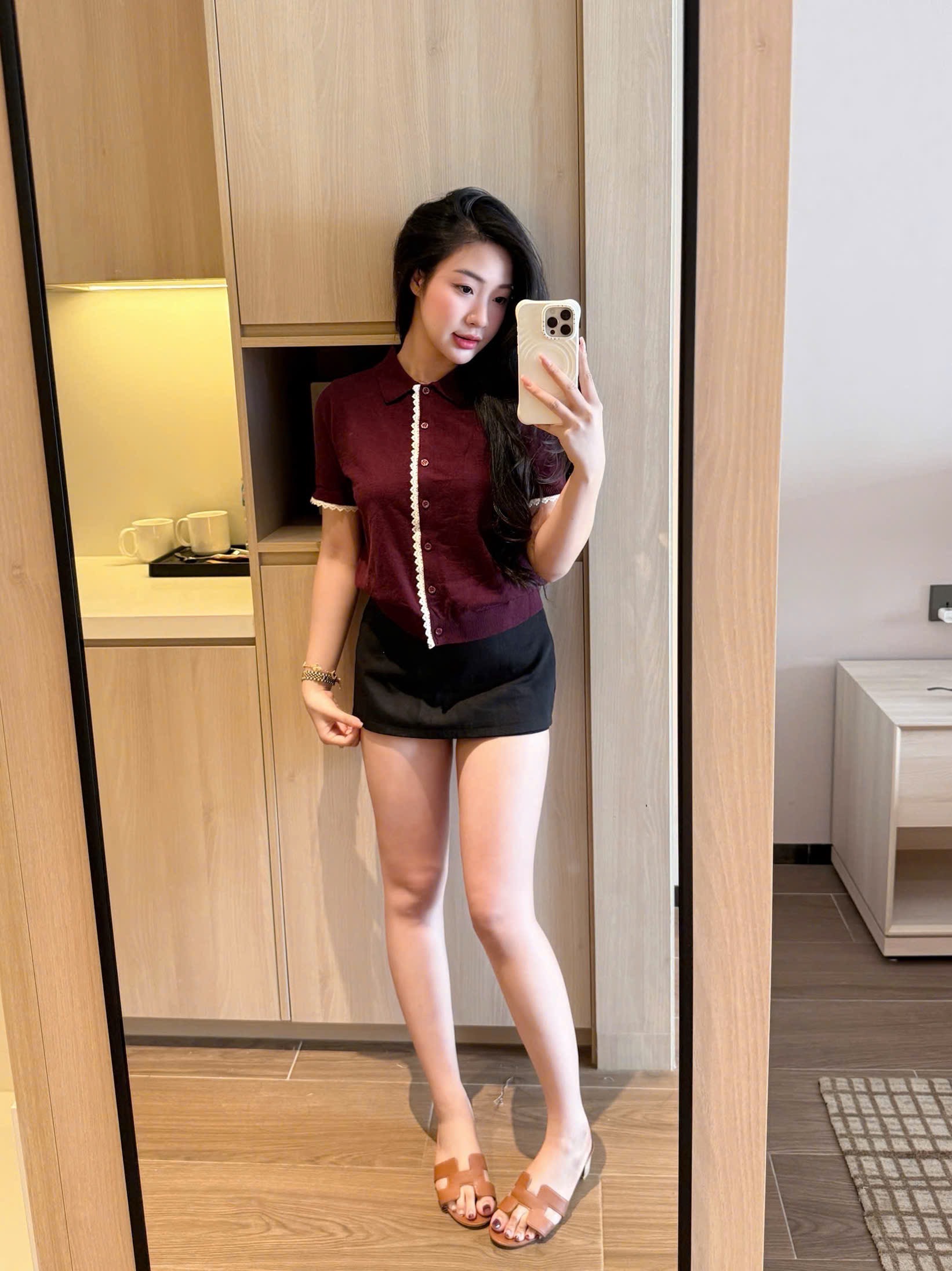 Hàng nhà máy Đỏ - ÁO LEN CDG ĐỎ VIỀN REN JDMS CỘC