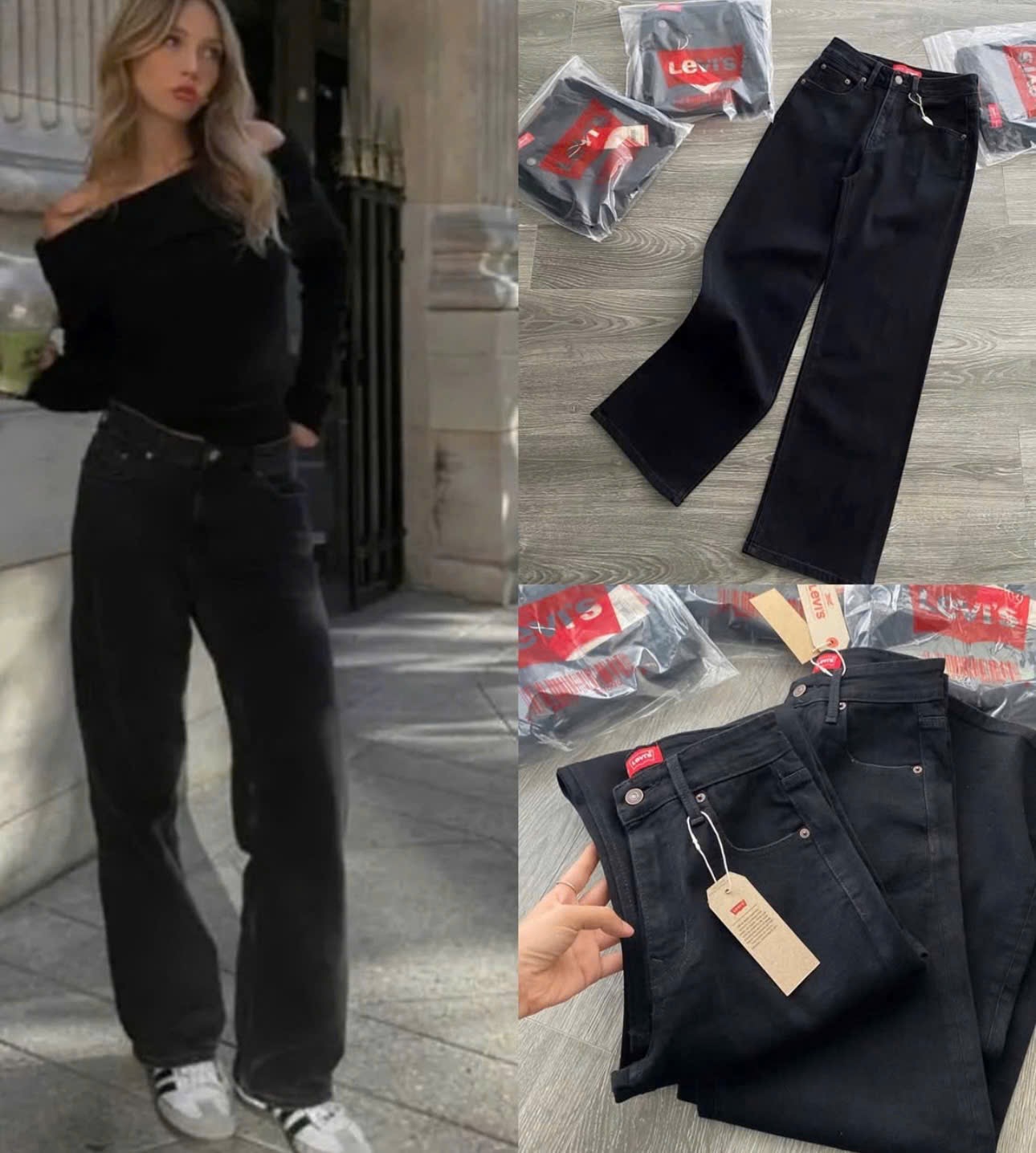 Hàng nhà máy - QUẦN JEAN SUÔNG ĐEN LEVIS NỮ
